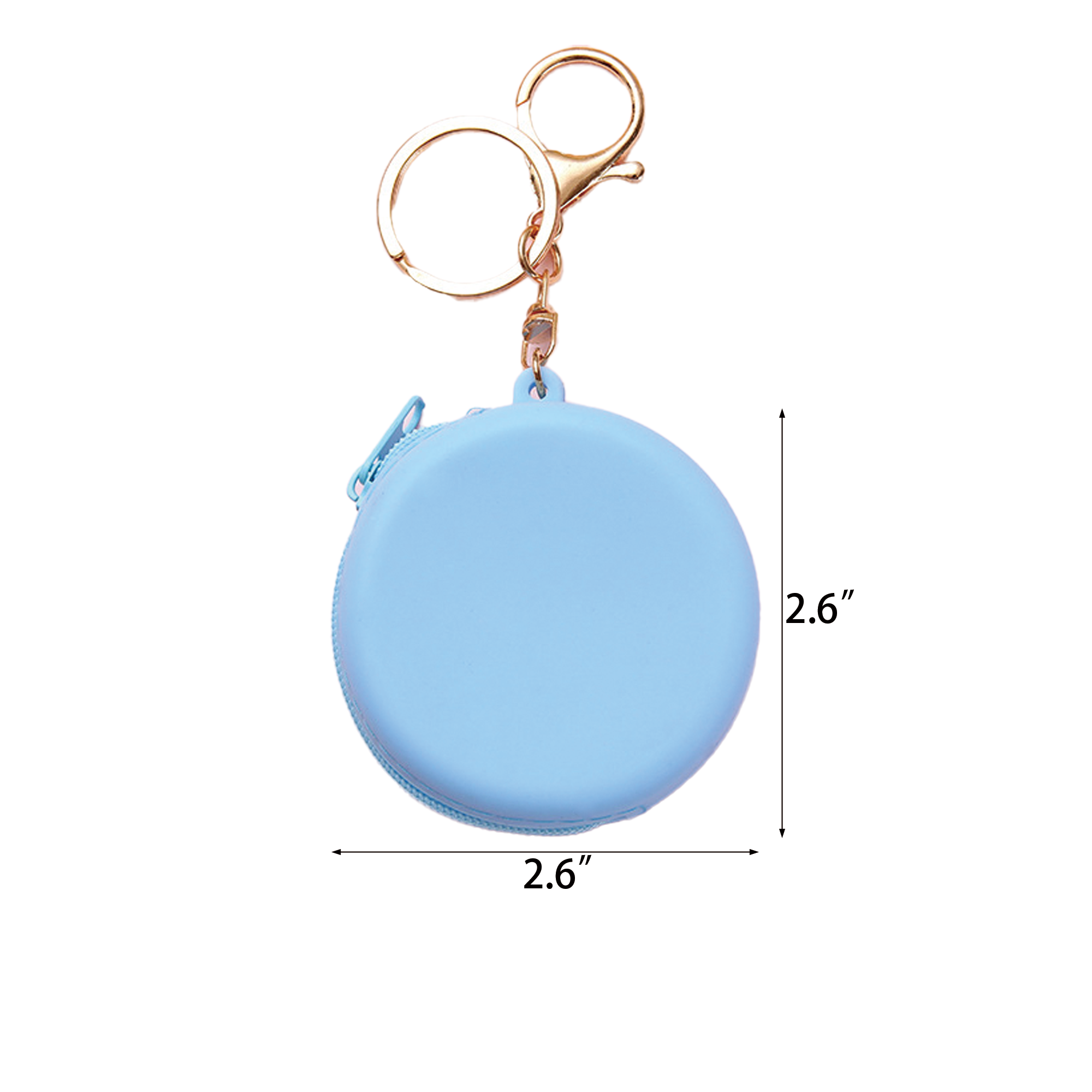 Mini Round Zipper Silicone Coin Purse Earphone Bag Keychain 6