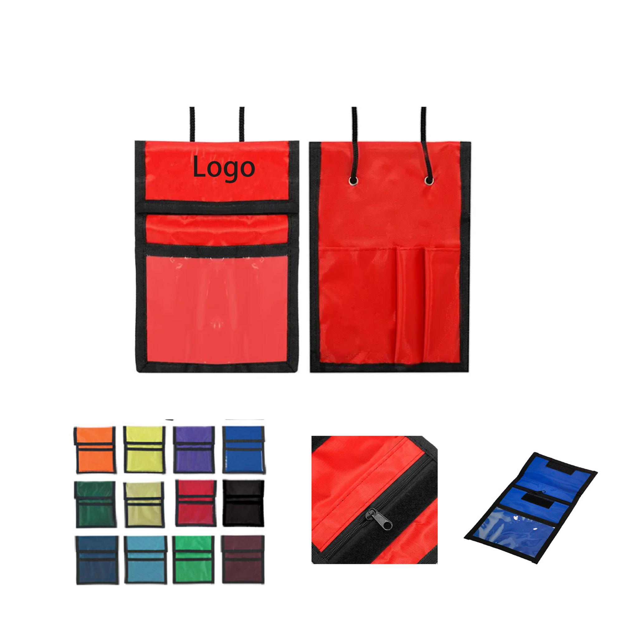Clear Window Folding Pocket Neck Wallet