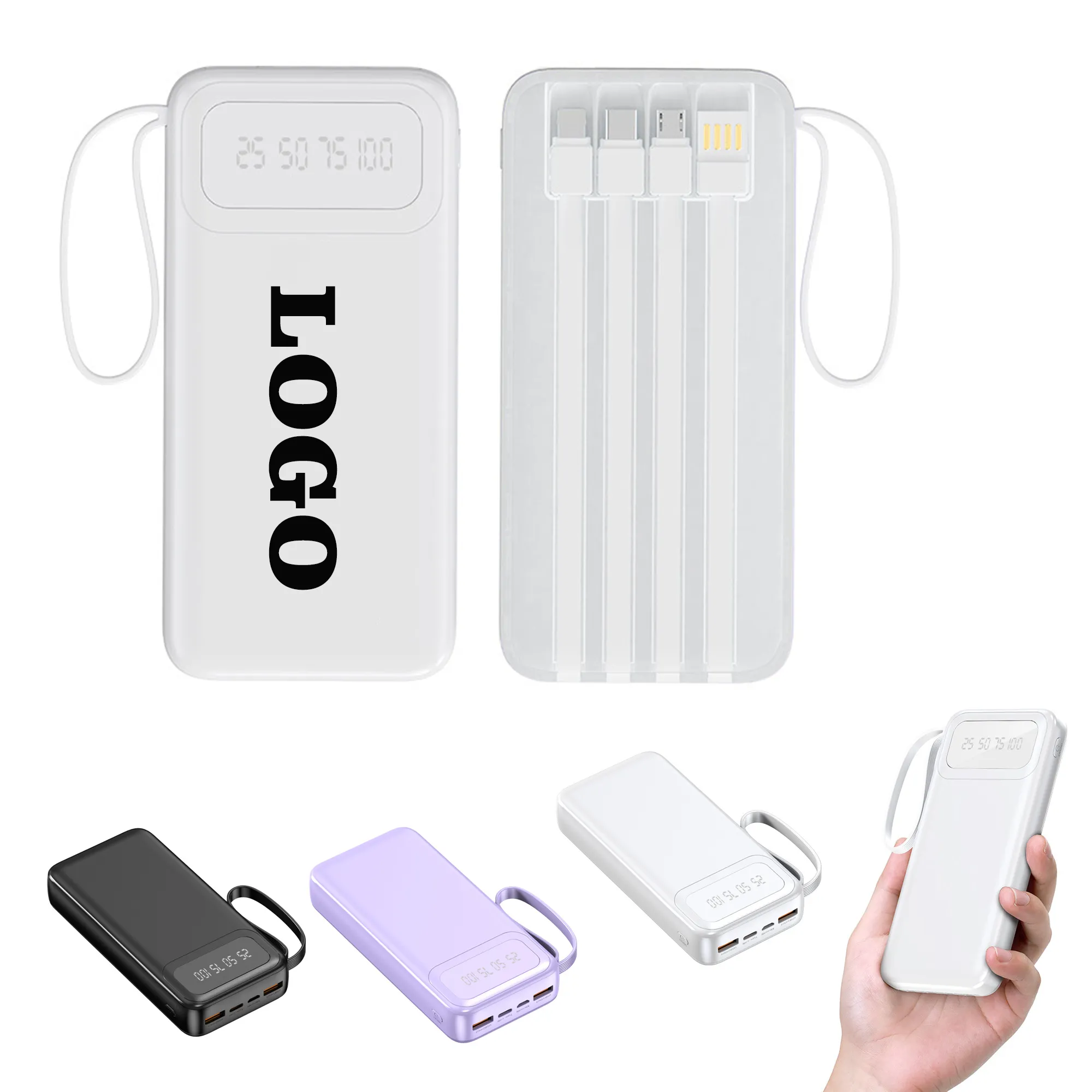 20,000 mAh Portable Power Bank Comes With Four Wires 3