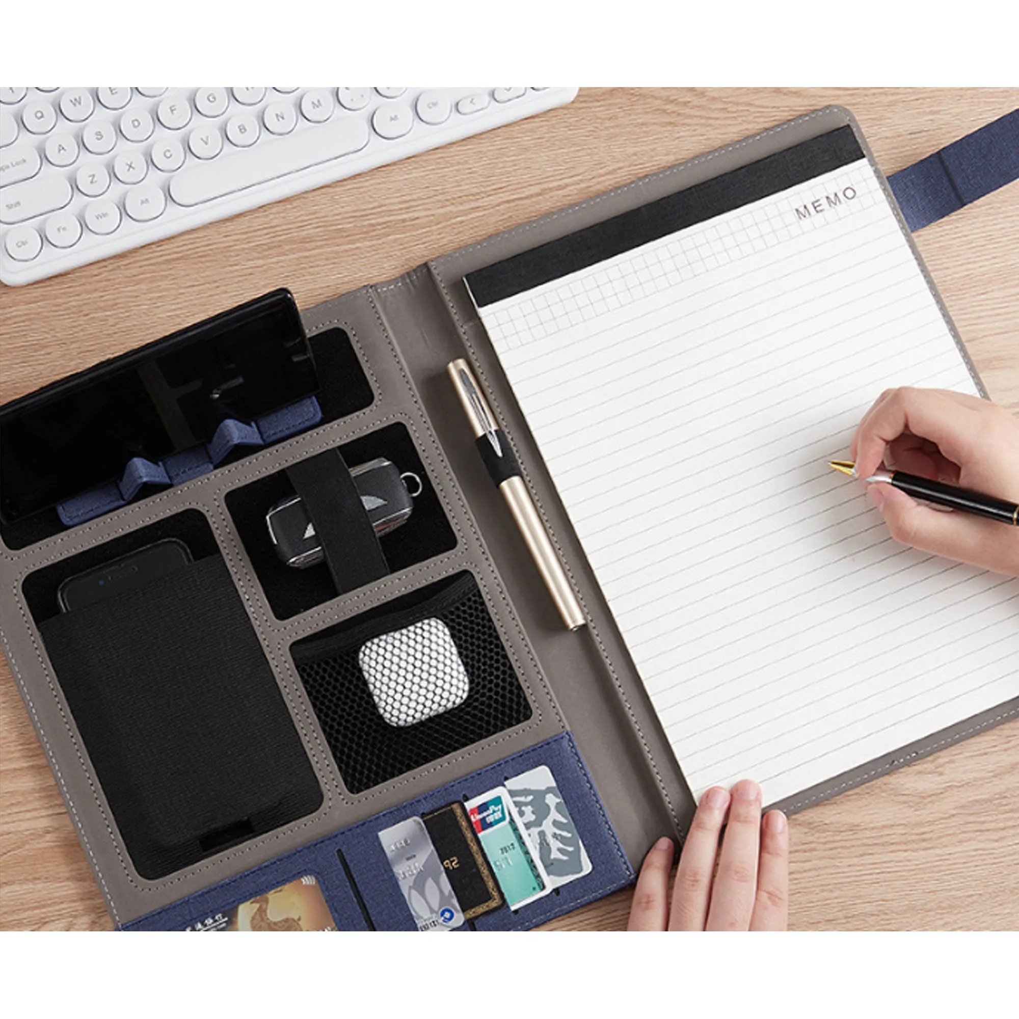 PU Leather Business Notebook with Card Slots and Holder 11