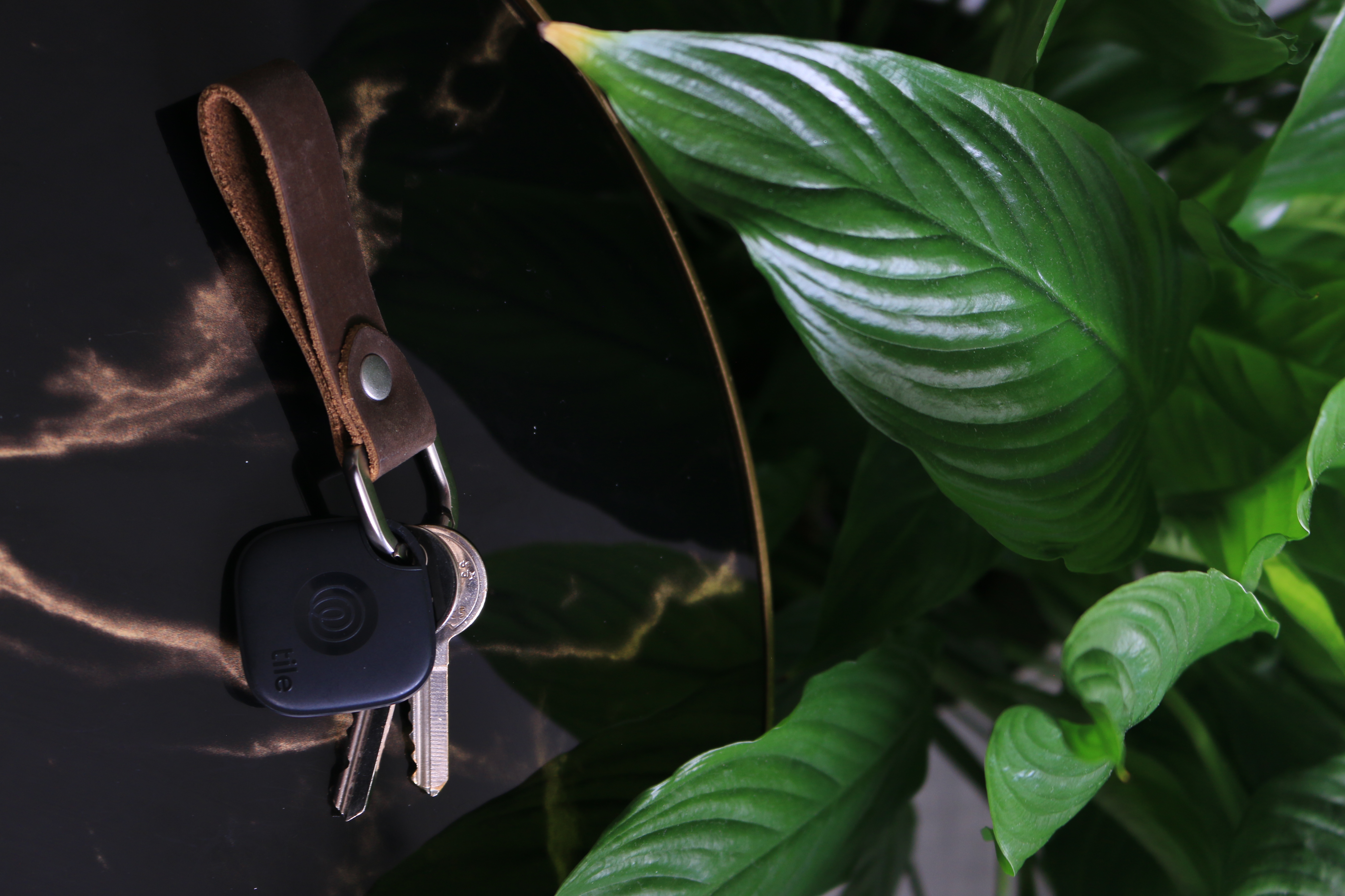 New Tile Mate with Full Grain Leather Key Fob 31