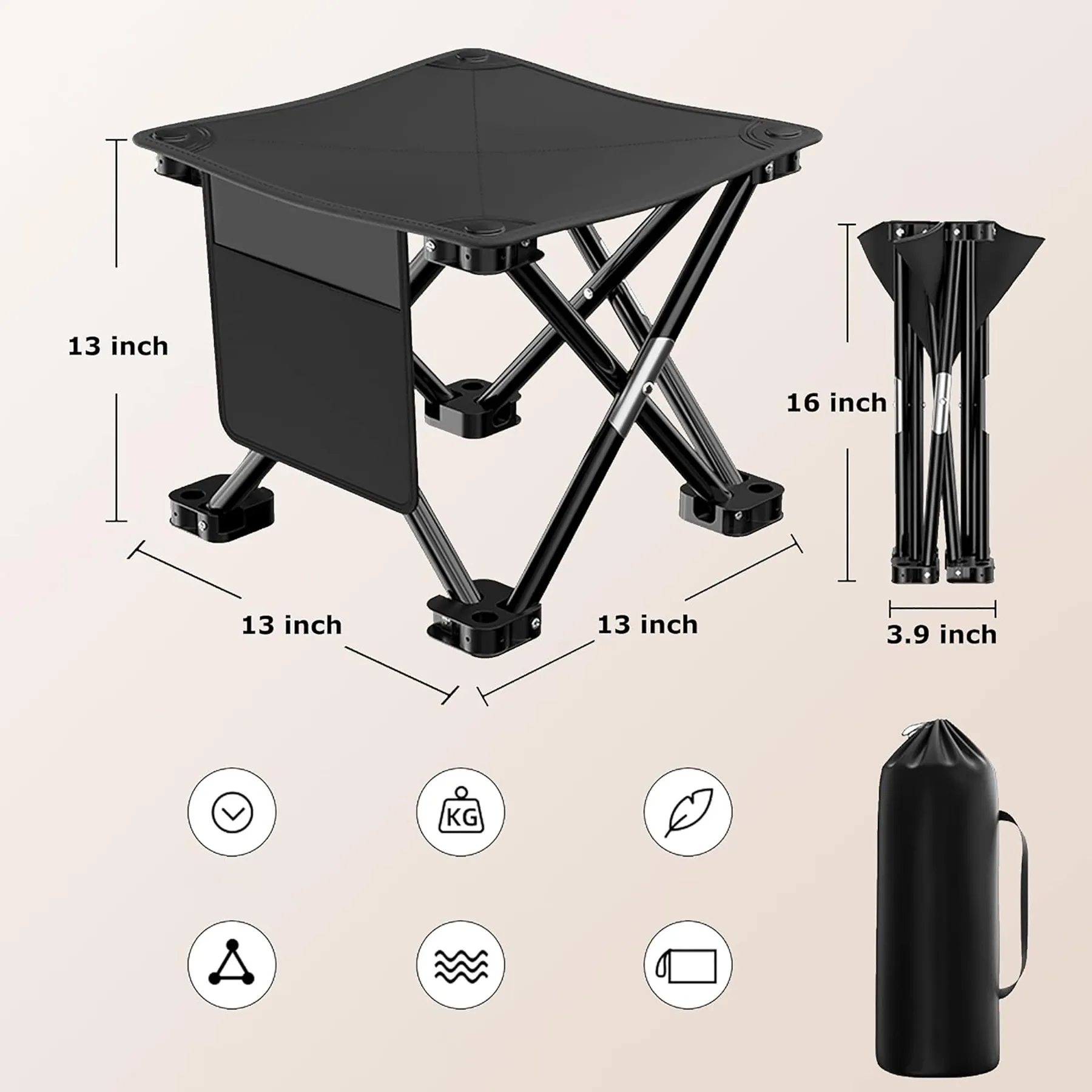 13 Inch Portable Folding Stool 13