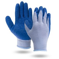 Blue & Gray Palm Dipped Gloves