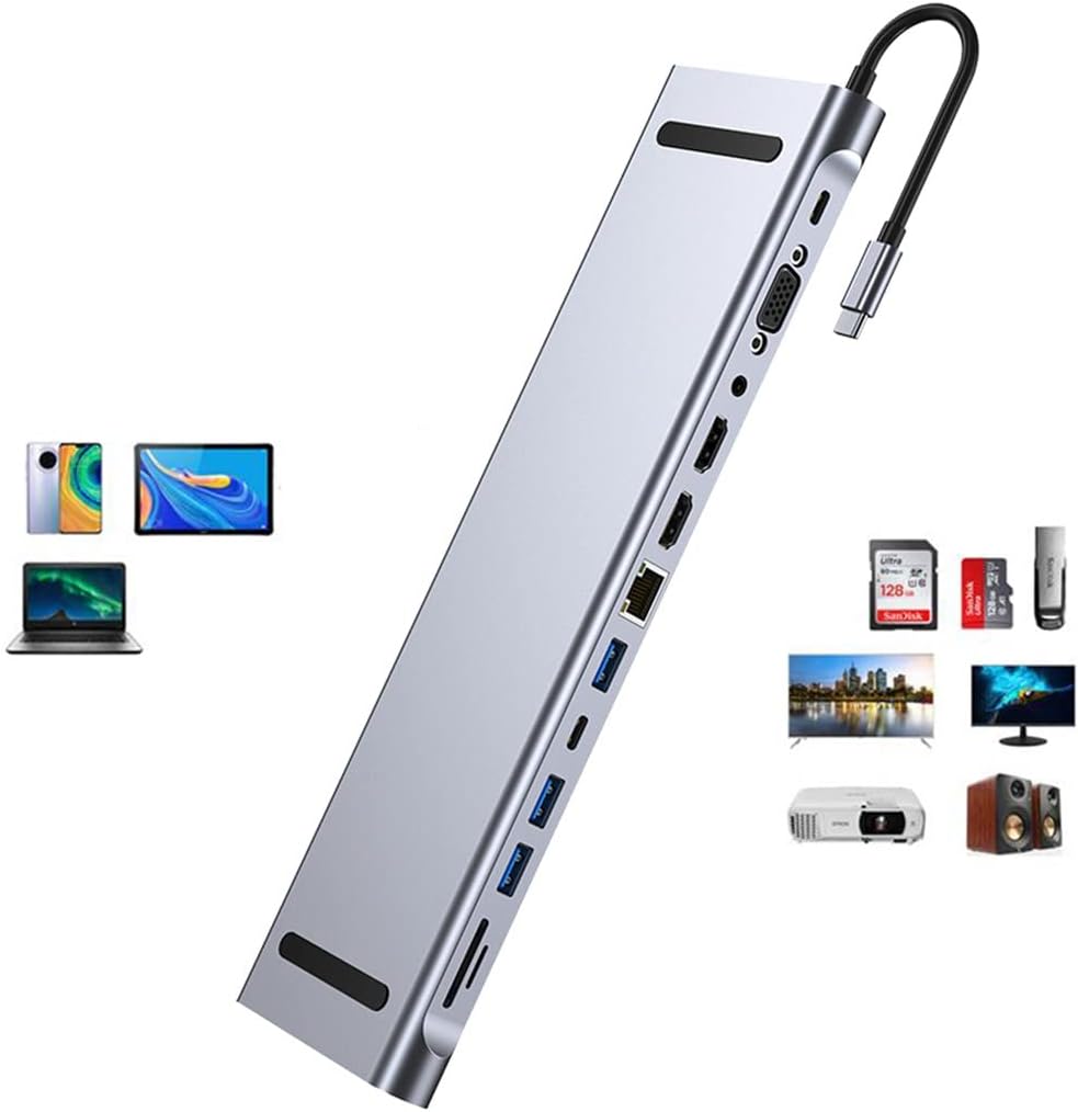 12 in1 USB C Hub Multiport Docking Station 11