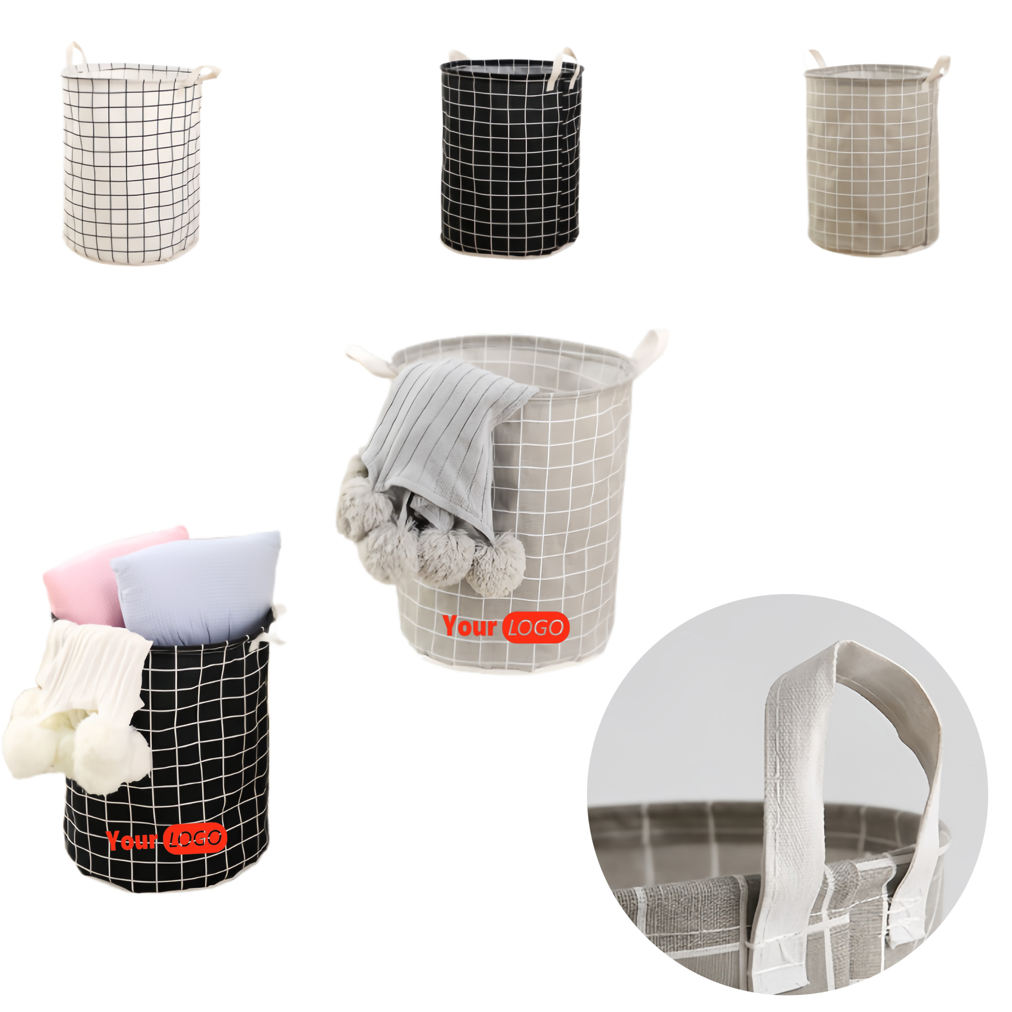 Foldable Waterproof Canvas Clothing Storage Basket 7