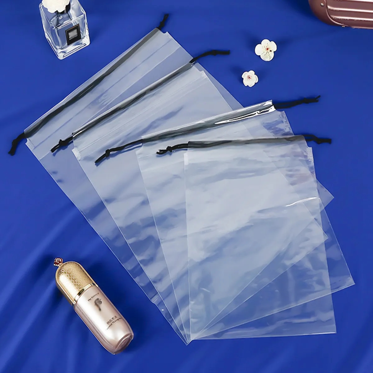 Frosted Transparent Double Drawstring Pouch Waterproof 8