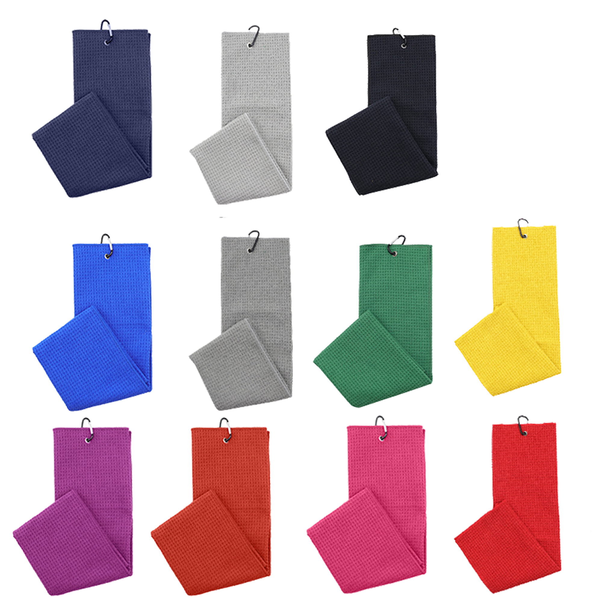 Waffle Golf Microfiber Towel With Hook Beach 10
