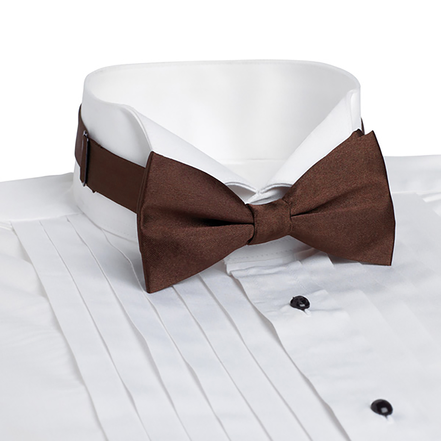 CLOSEOUT- Brown Solid Color Bow Tie - Adjustable Band 2