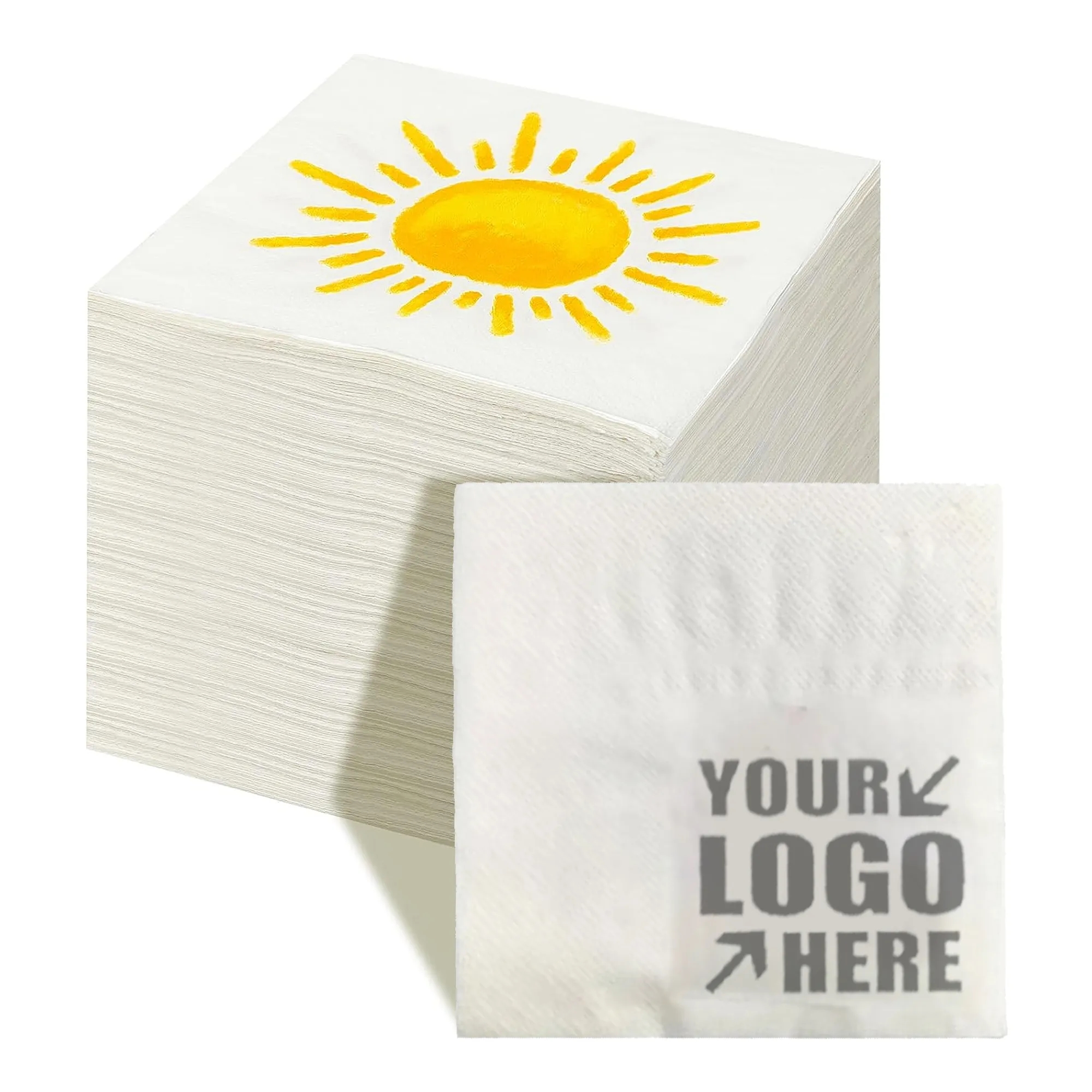White 2 Ply Beverage Napkins 4