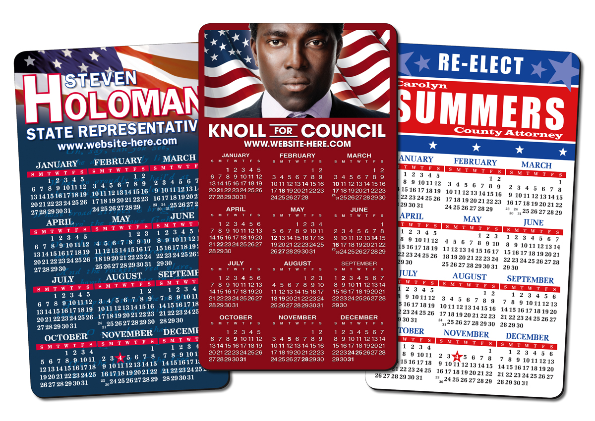 Political Calendar Magnet - 4x7 Round Corners - 20 mil. 11