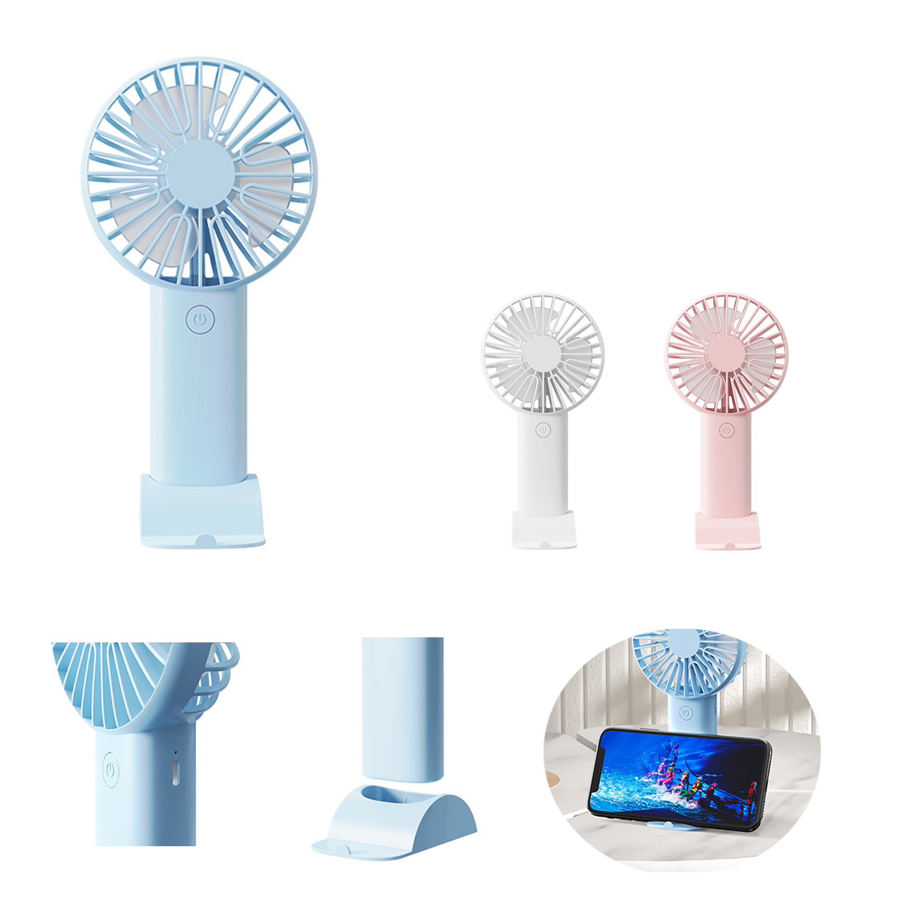 Rechargeable Handheld Fan With Stand