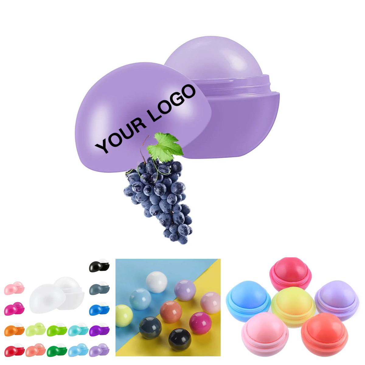 Portable Round Lip Balm with Protective Case