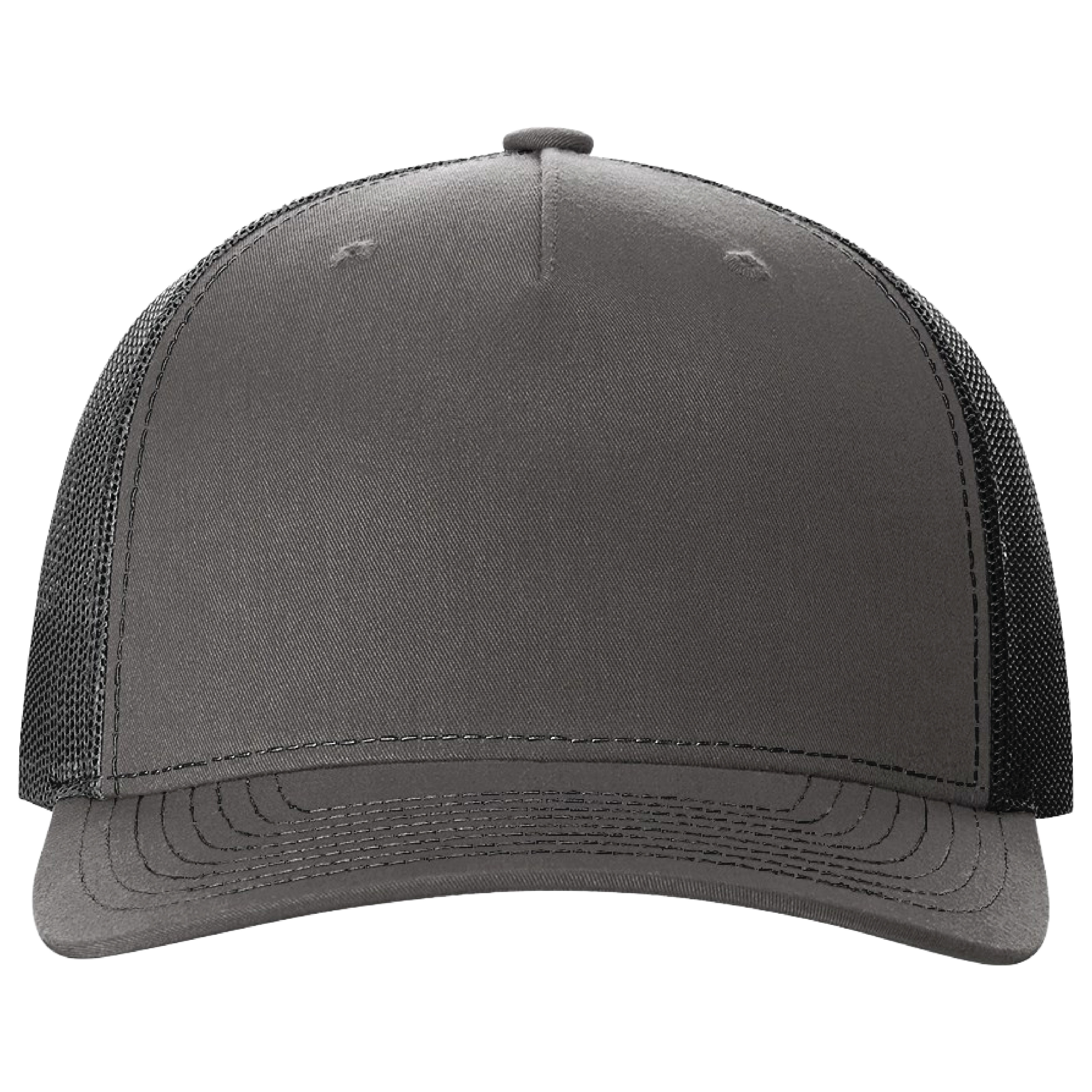 Richardson 112FP 5-Panel Snapback Trucker Hat w/Leatherette Adhesive Patches or Embroidery 76