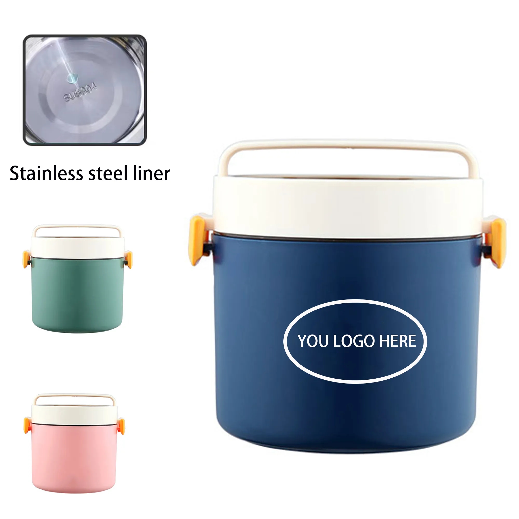 Round Stainless Steel Insulated Lunch Box(Full Color) 4