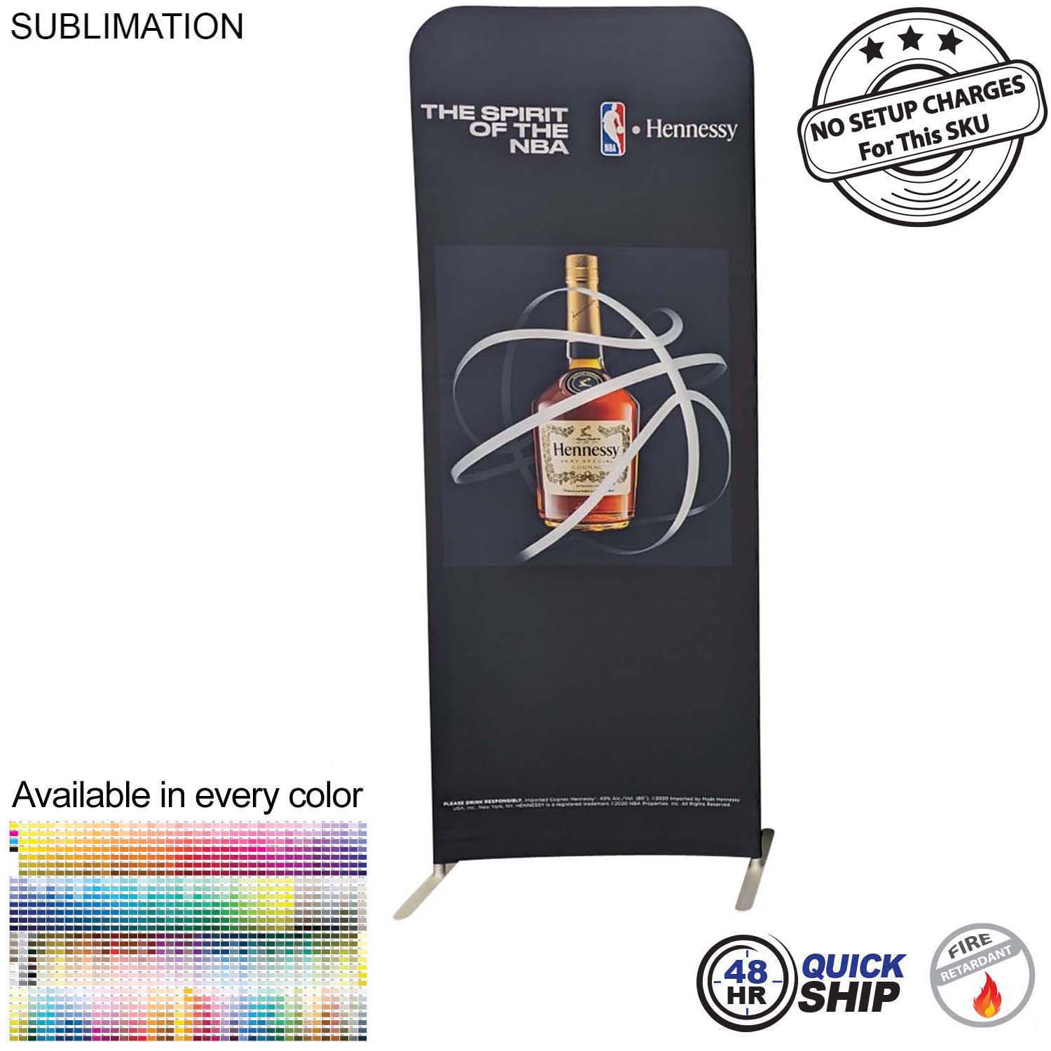 48Hr Quick Ship -3'W x 96"H EuroFit Tension Fabric Banner Display Kit, Graphics Double Sided 10
