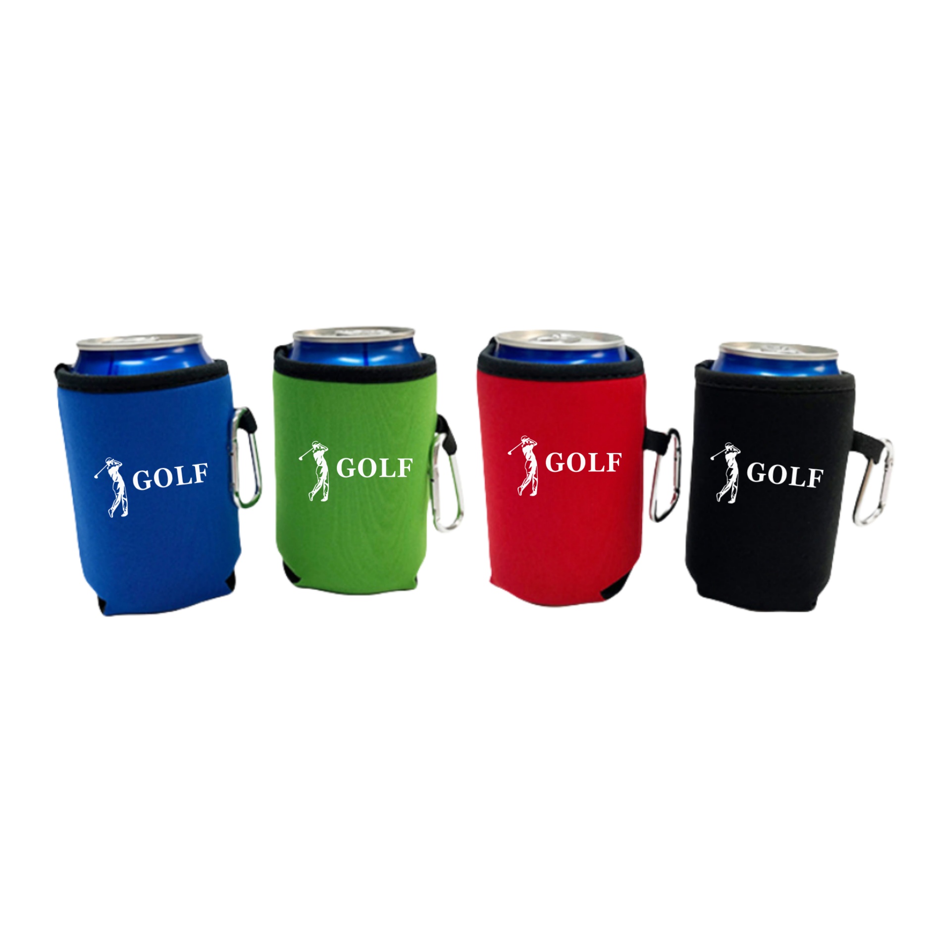 Collapsible Neoprene Can Coolie with Carabiners