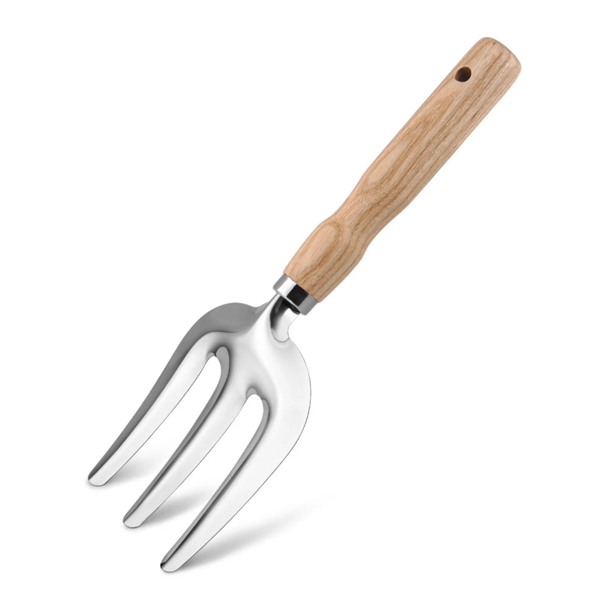 5-Piece Garden Tool Set Wood Handle Stainless Steel 16