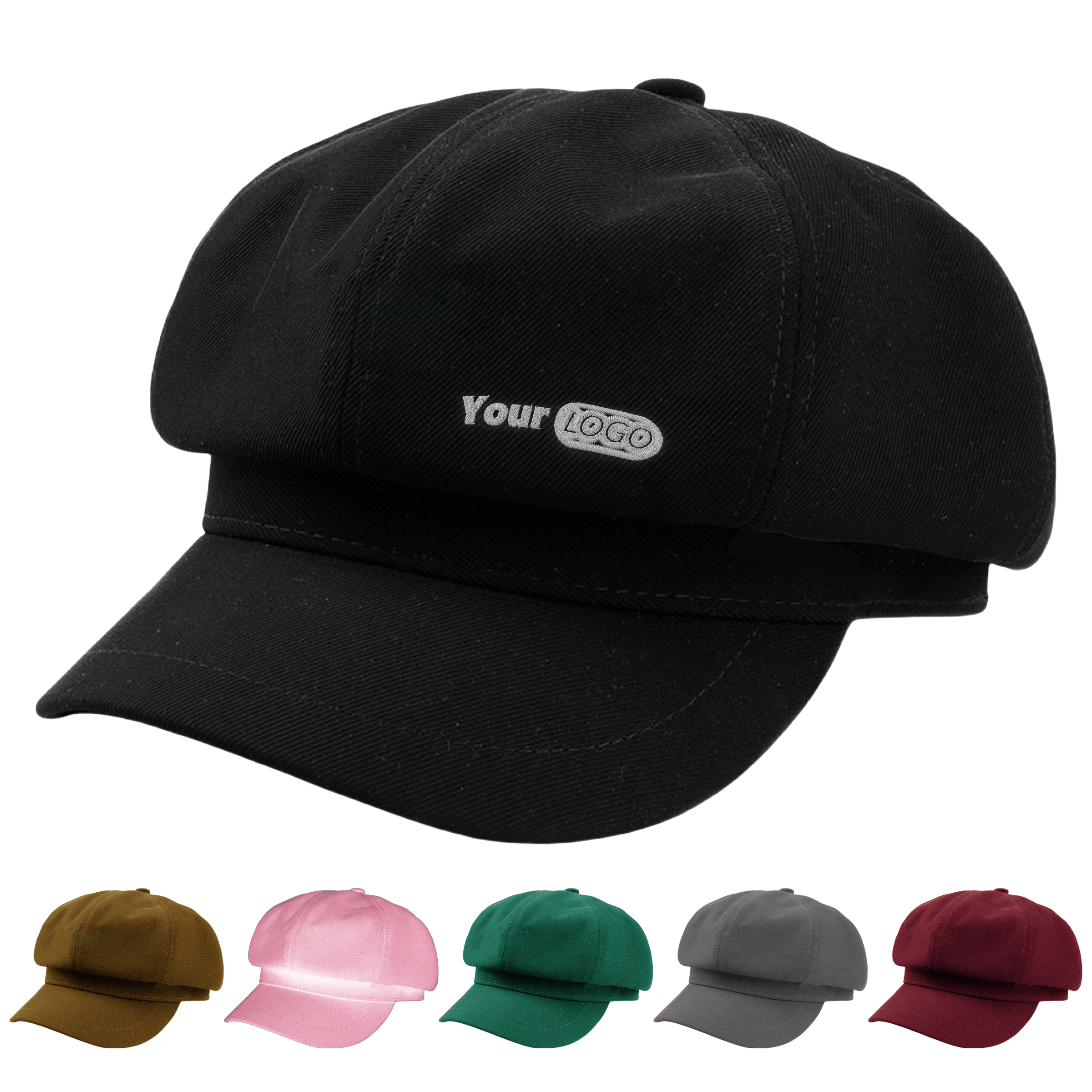 Cotton-Polyester Stylish Unisex Newsboy Hat In Multiple Colors