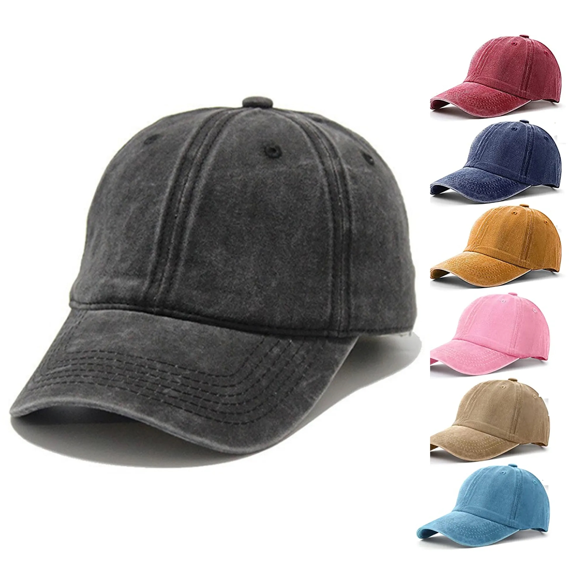 Unisex Vintage Washed Distressed Baseball Hats Caps 4
