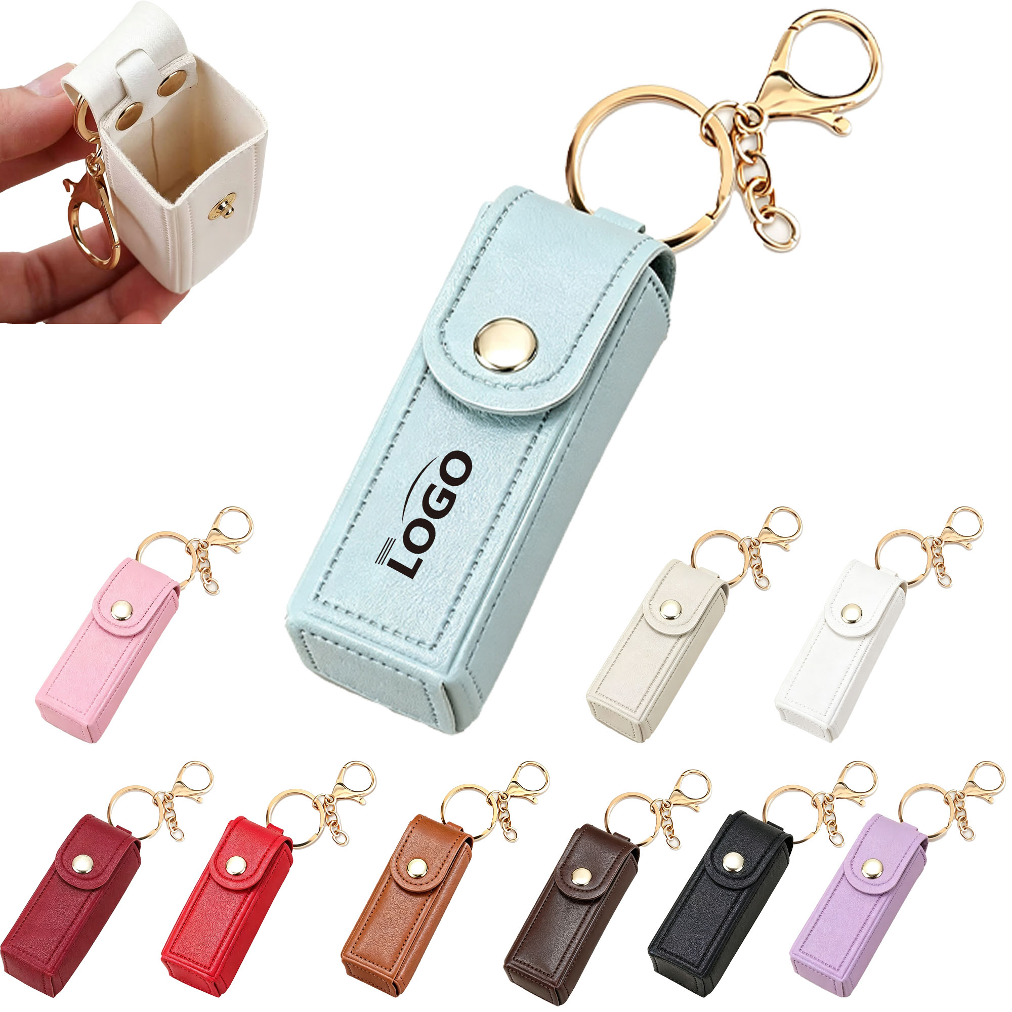 Portable Lipstick & Lip Balm Holder Keychain 2