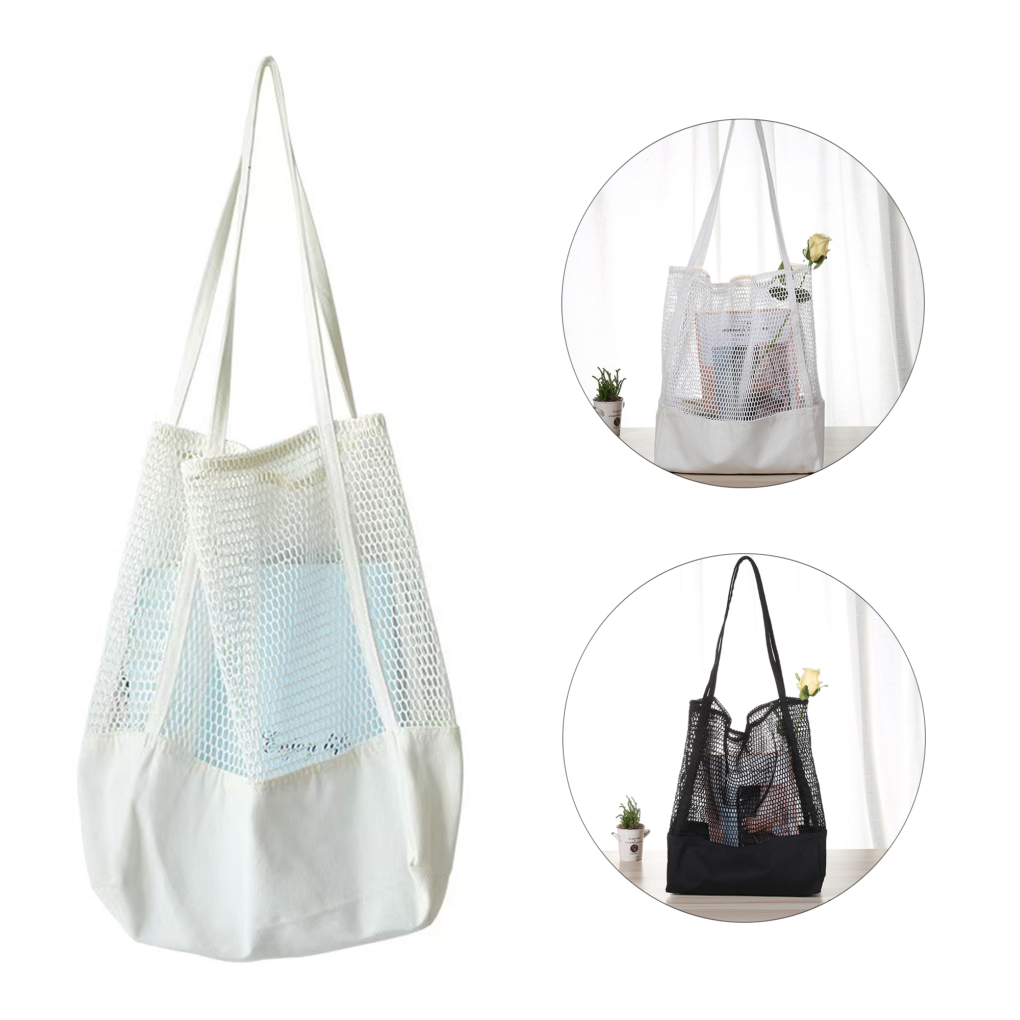 Summer Travel Mesh Beach Tote Bag 4