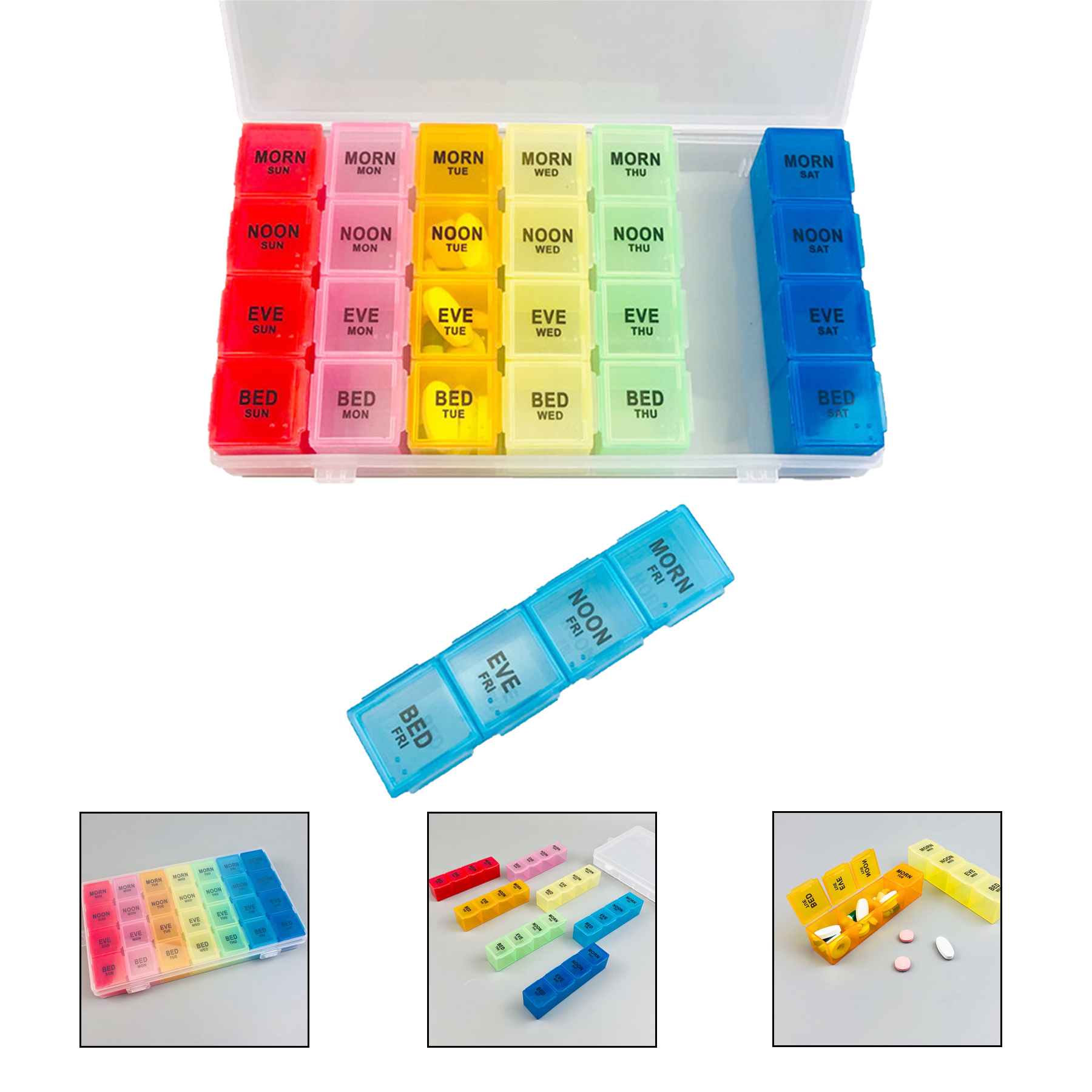 Rainbow Color Weekly 7 Day Pill Box 4