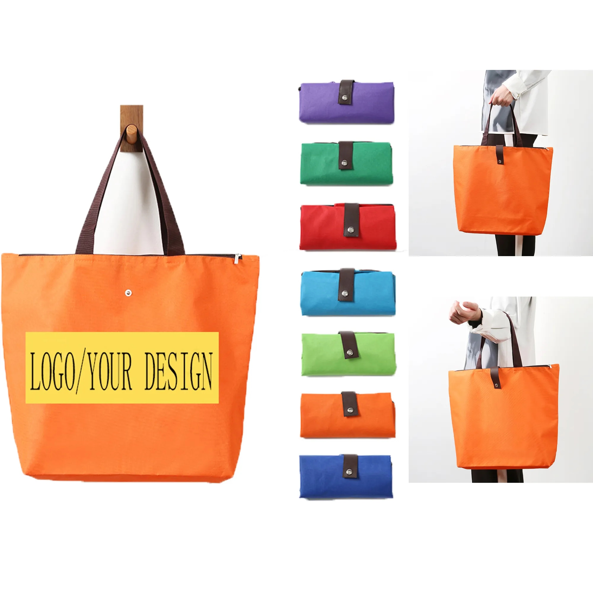 Waterproof Oxford Cloth Blank Folding Shopping Bag 6