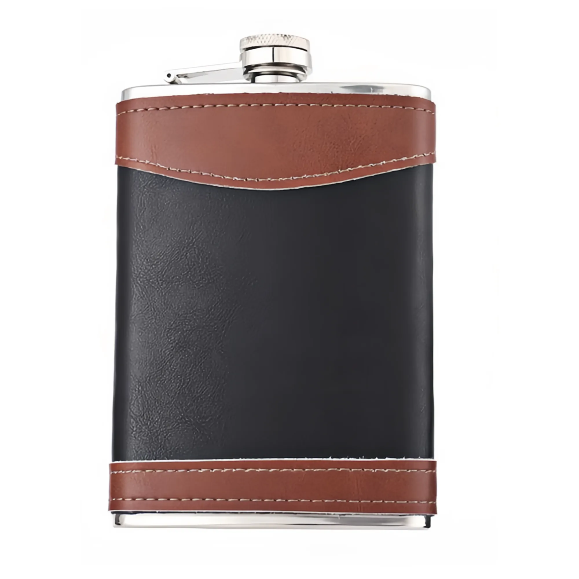 8 oz. Leather Wrapped Stainless Steel Flask, custom water bottle with logo imprint 9