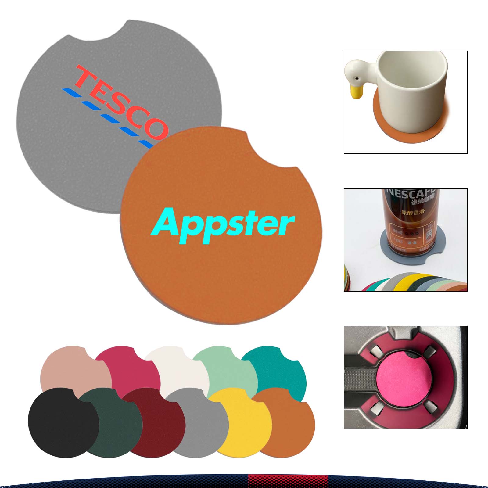 Mini irregular PU Leather Coaster
