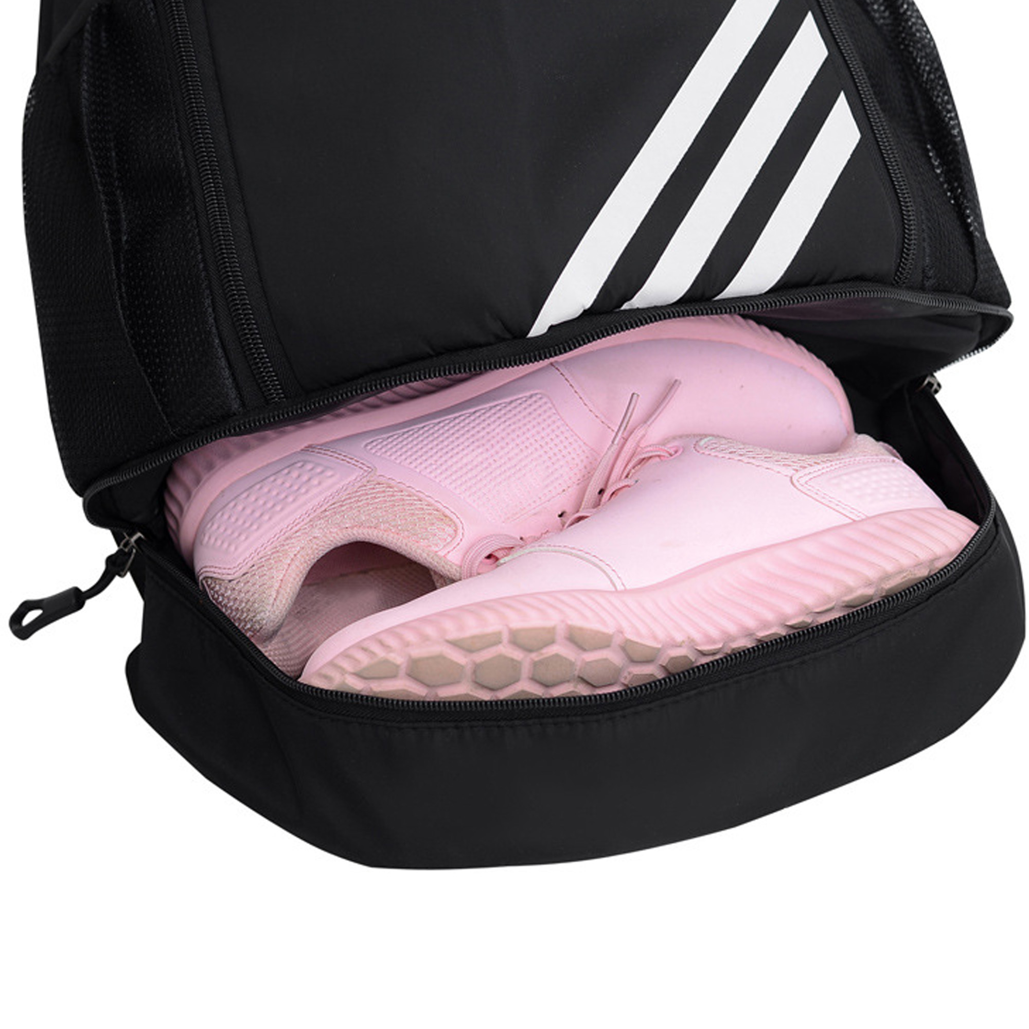 Durable Polyester Sports Drawstring Bag With Separate Shoe Storage 15