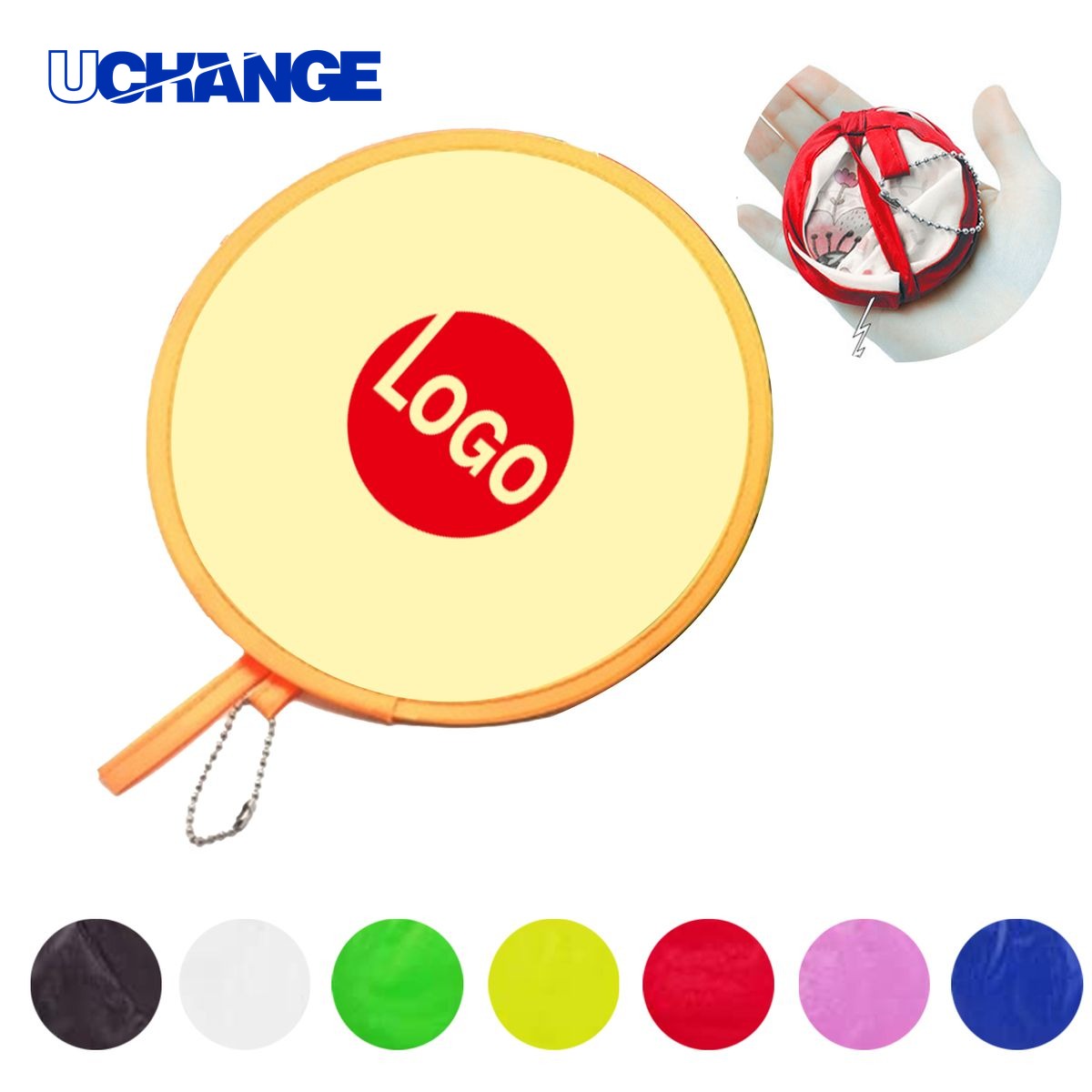 Folding Flyer Disk Toy With Chain
