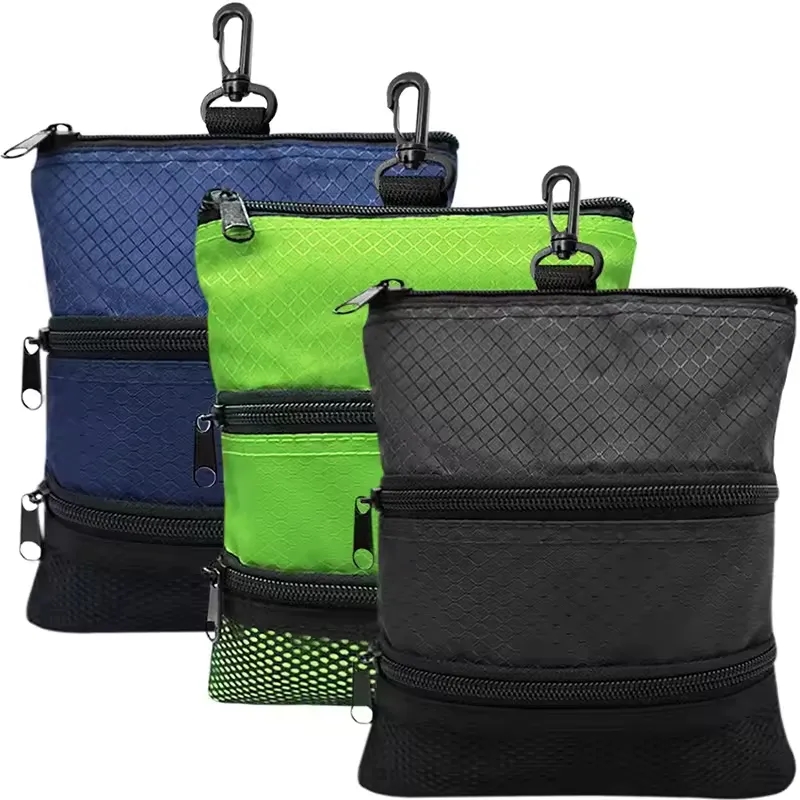 Small Golf Tee Ball Holder Pouch Bag With Clip 3