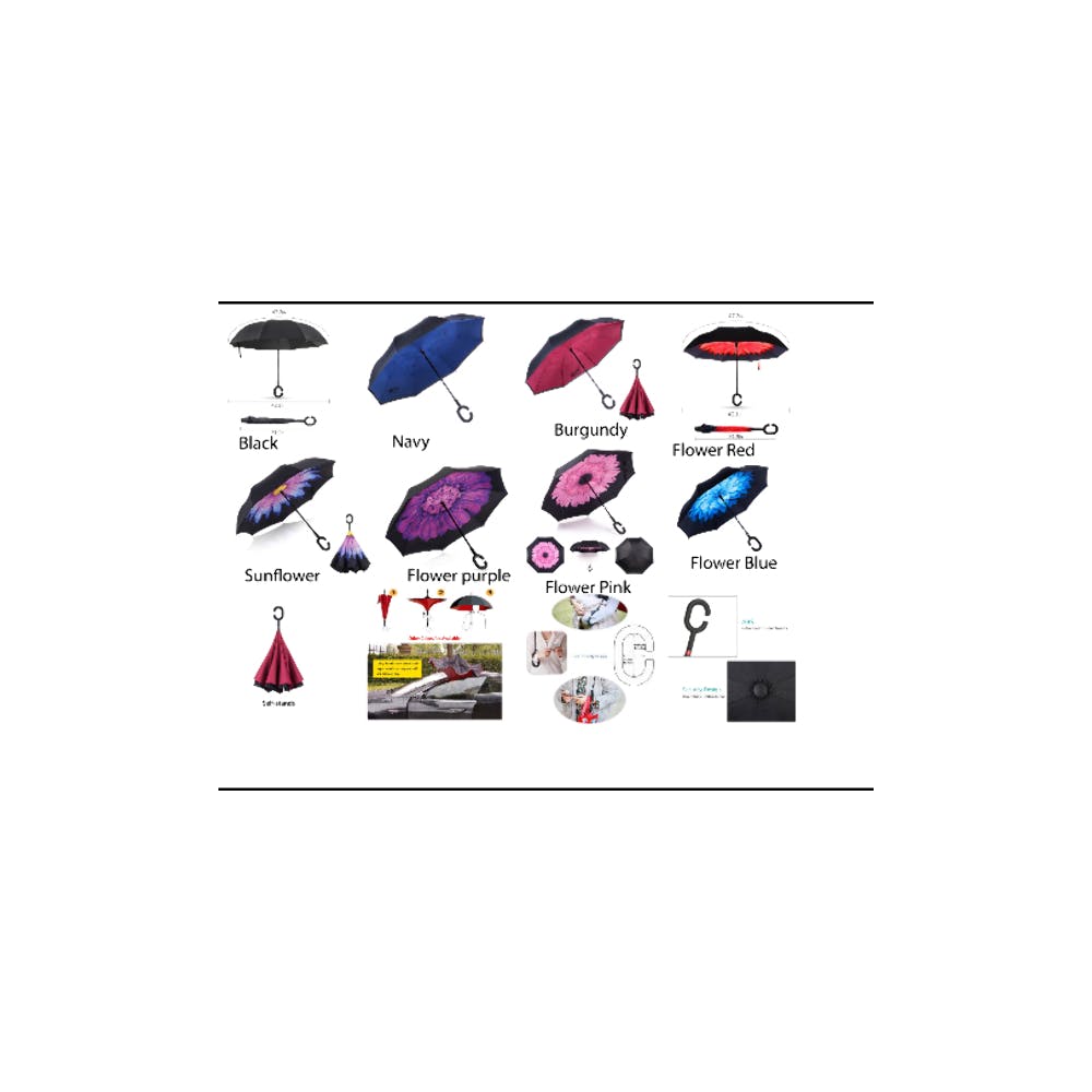 Windproof Folding Umbrellas - Assorted Styles 3