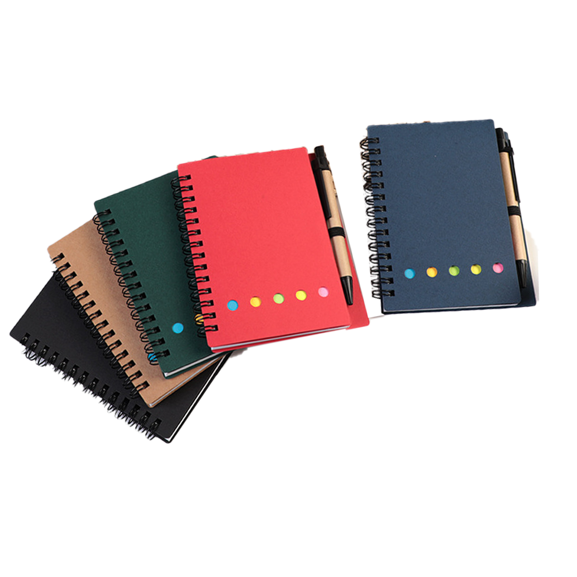 Custom Loose-leaf Kraft Paper Sticky Flag Jotter Note Pad 5.3"L X 4.1"W 3