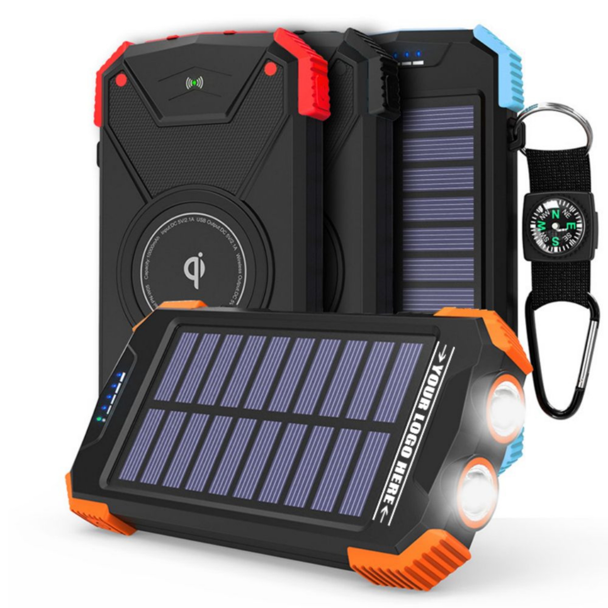 10k mAh Multifunction Solar Power Bank with Flashlight 5