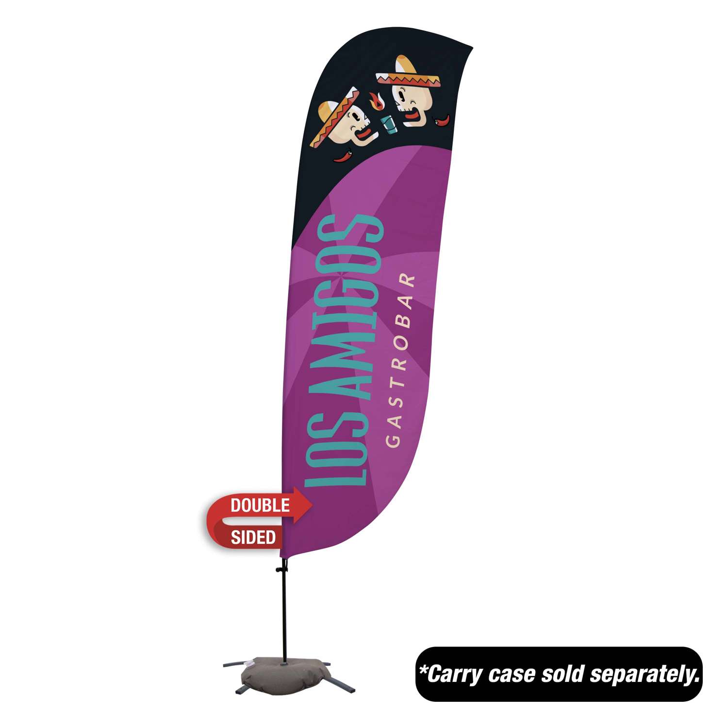 10.5' Value Feather Sail Sign Kit Double-Sided with Cross Base