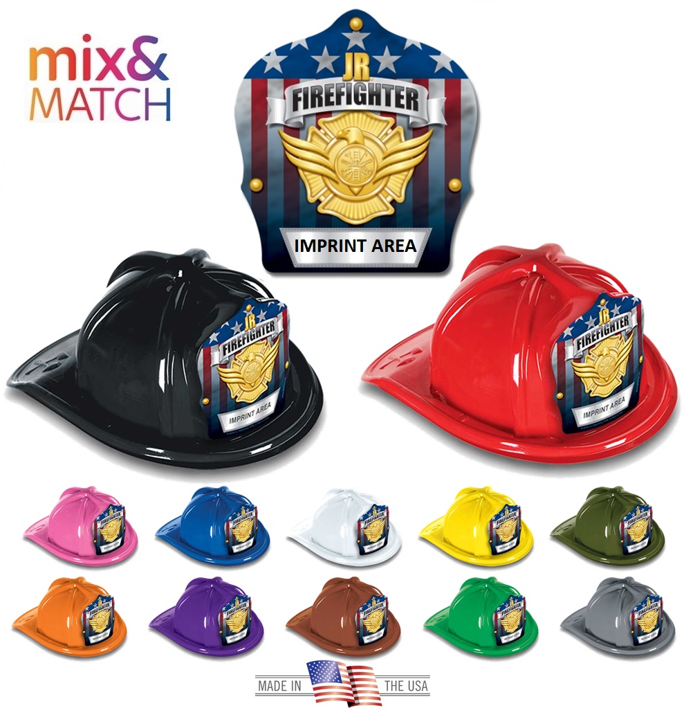 Gold Junior Firefighter Helmet with 