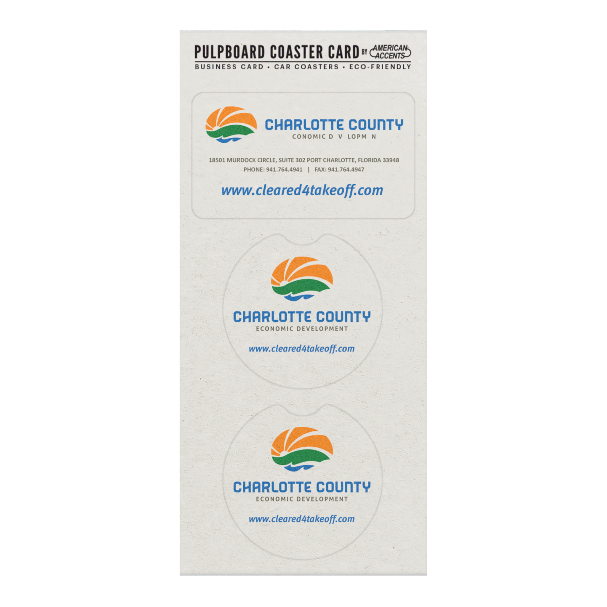 Coaster Card Pulpboard 80 pt Car Coaster 3.875" x 8.500" Digital Print 3