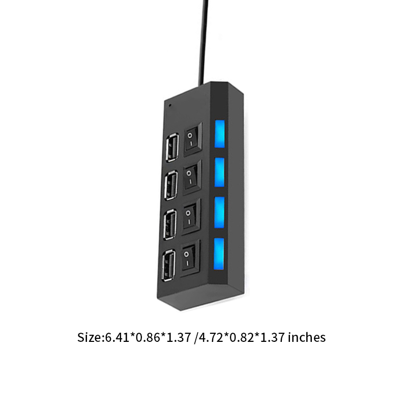 High Speed 7 Ports LED USB 2.0 Adapter Hub 6