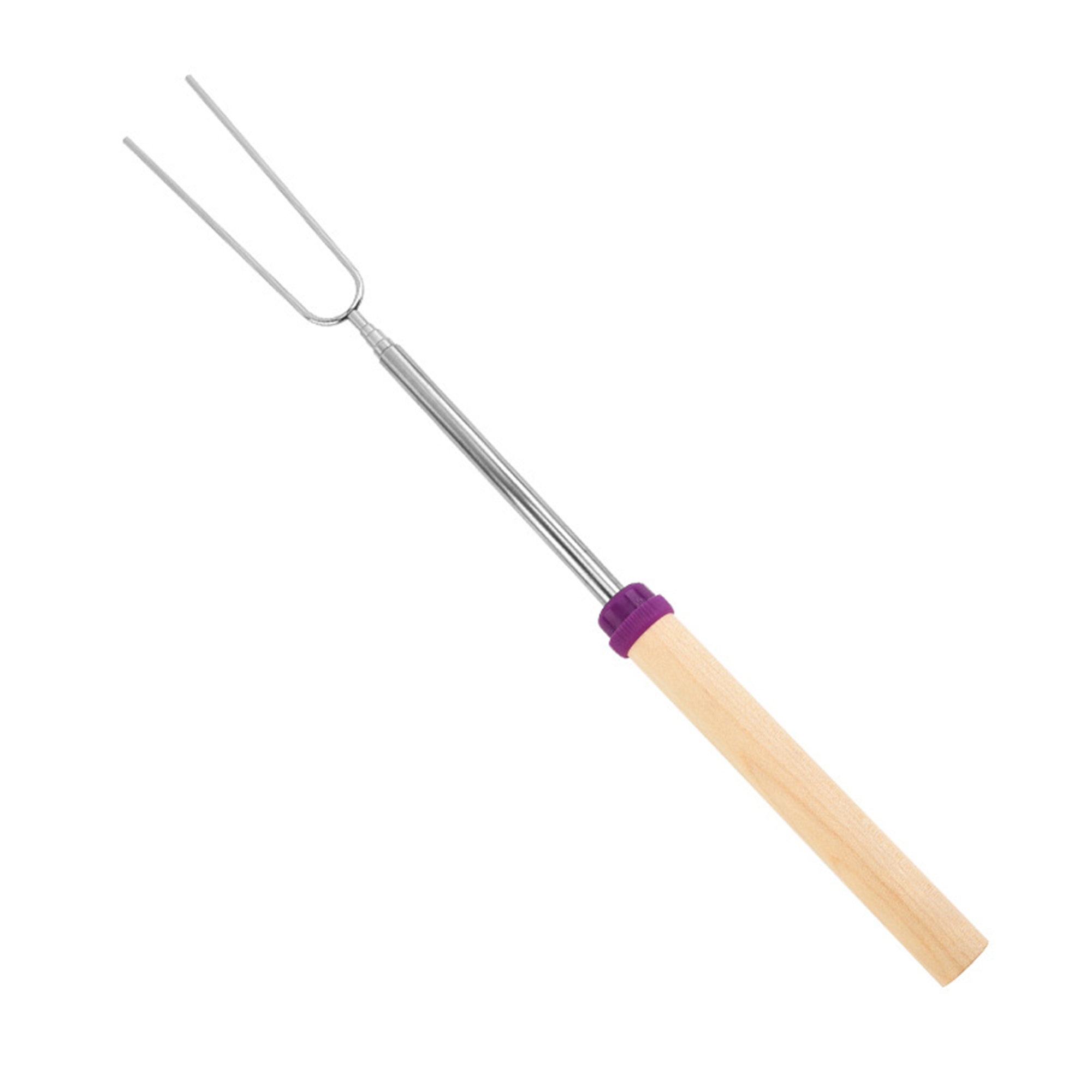 Telescopic Barbecue Skewer Fork With Wooden Handle 17
