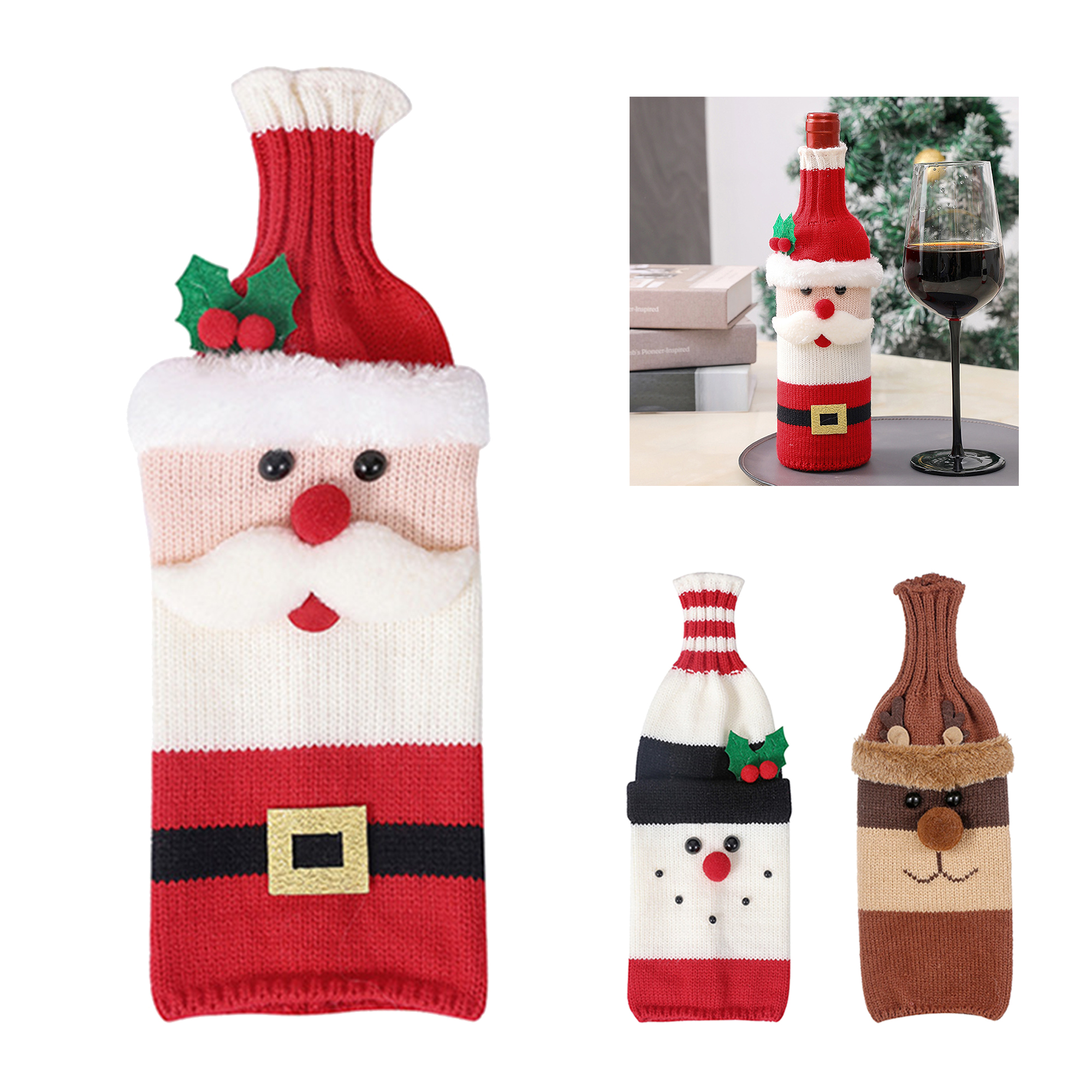 Christmas Knit Bottle Sleeve, custom koozie with logo imprint 9