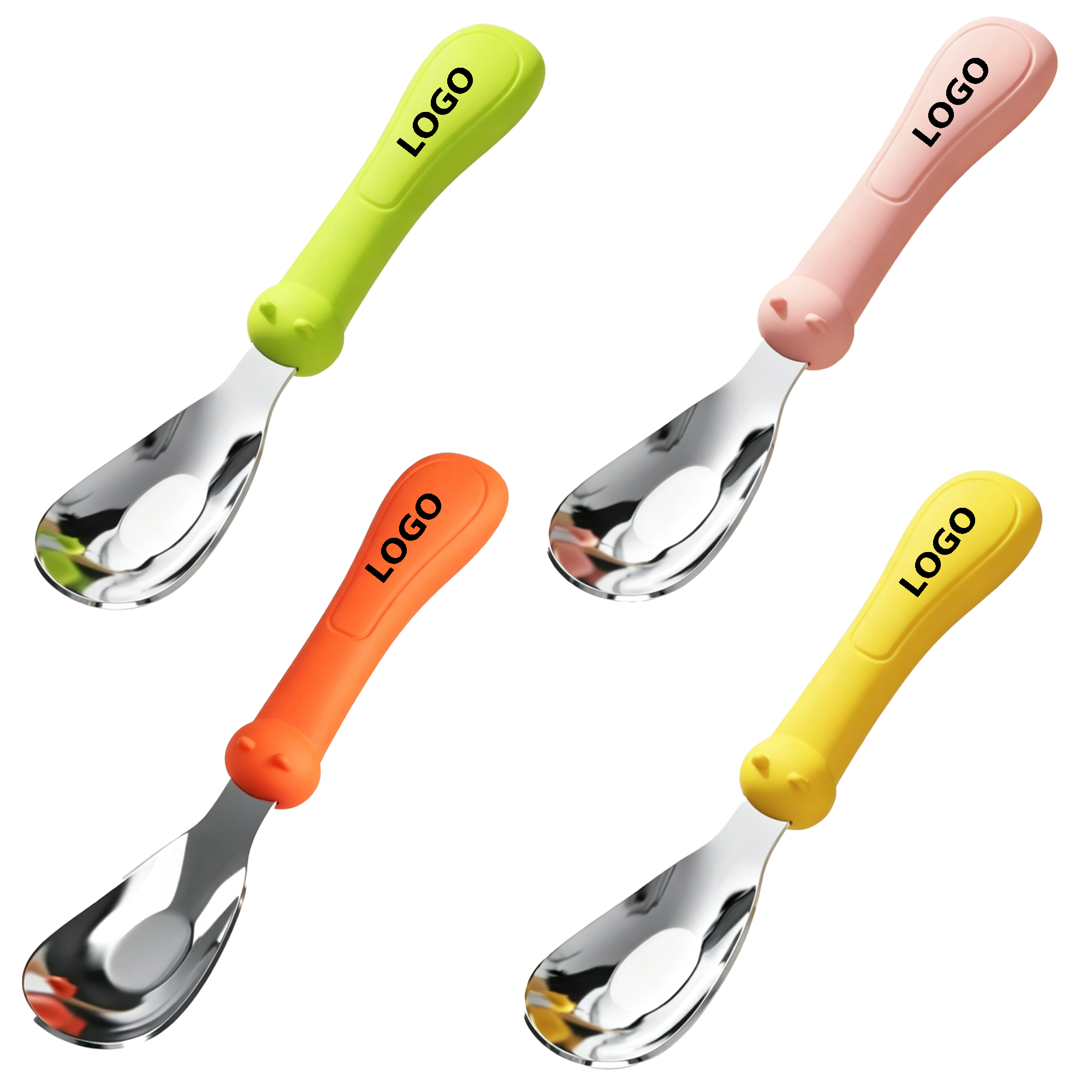 Stainless Steel Baby Spoon With Silicone Handle 2