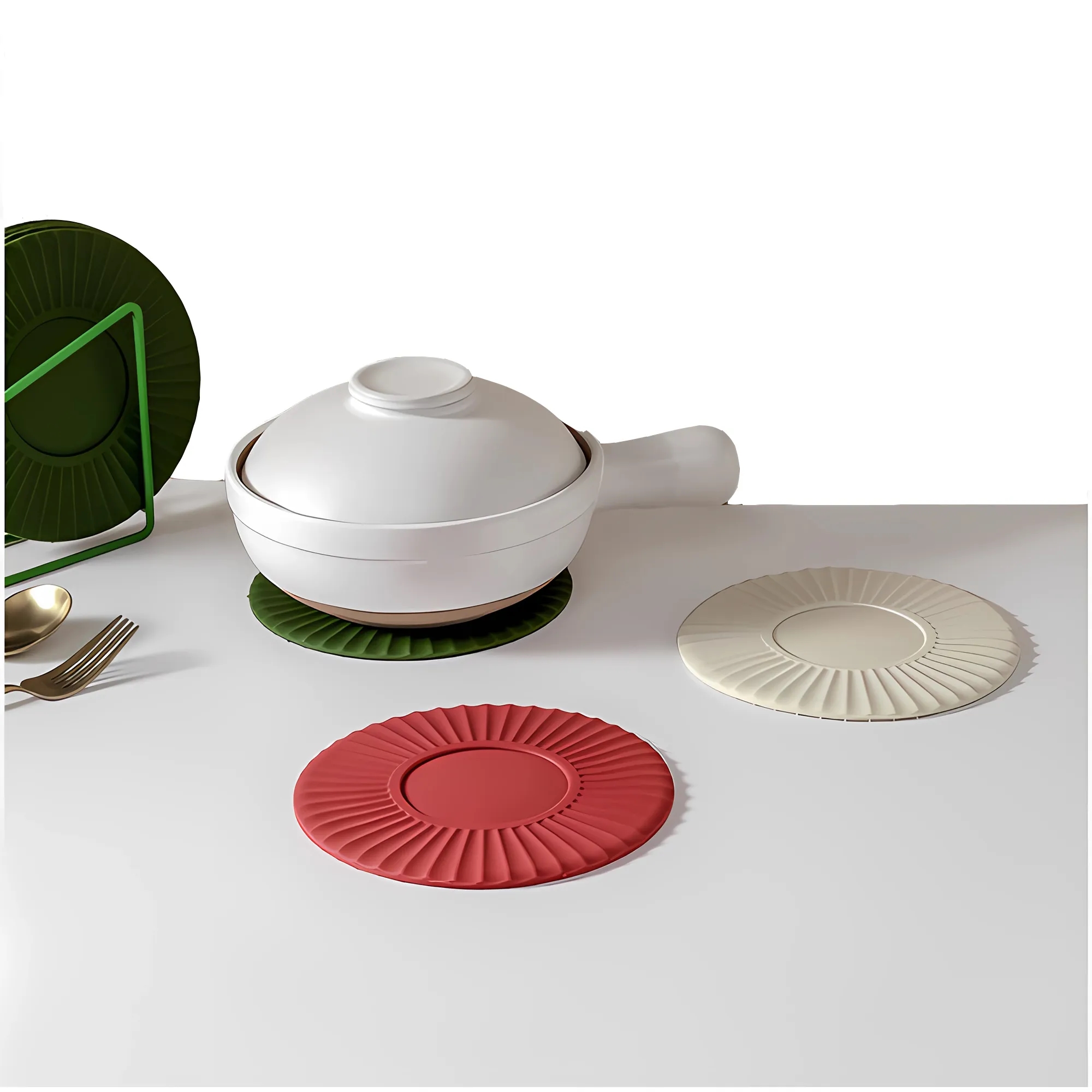 MOQ100 Food Grade Heat Resistant Silicone Non-Slip Coaster 13