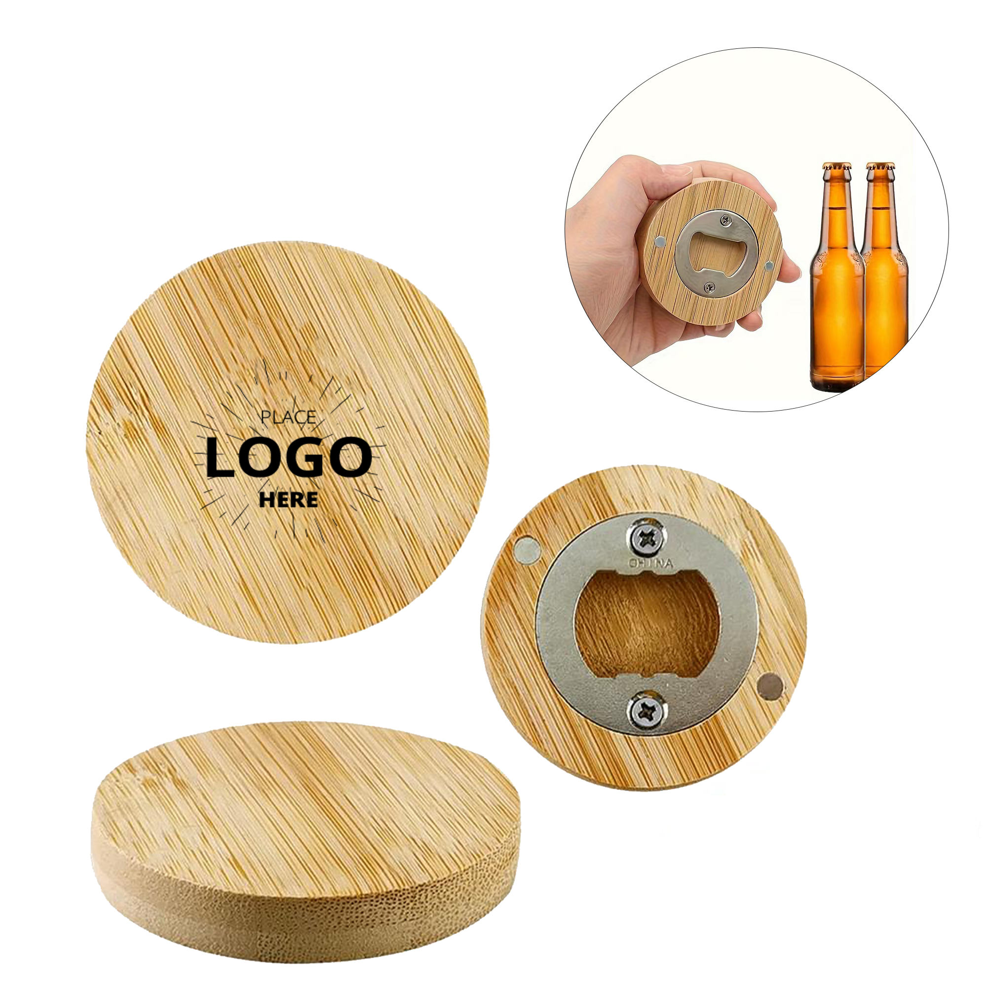 Bamboo Magnetic Bottle Opener 1