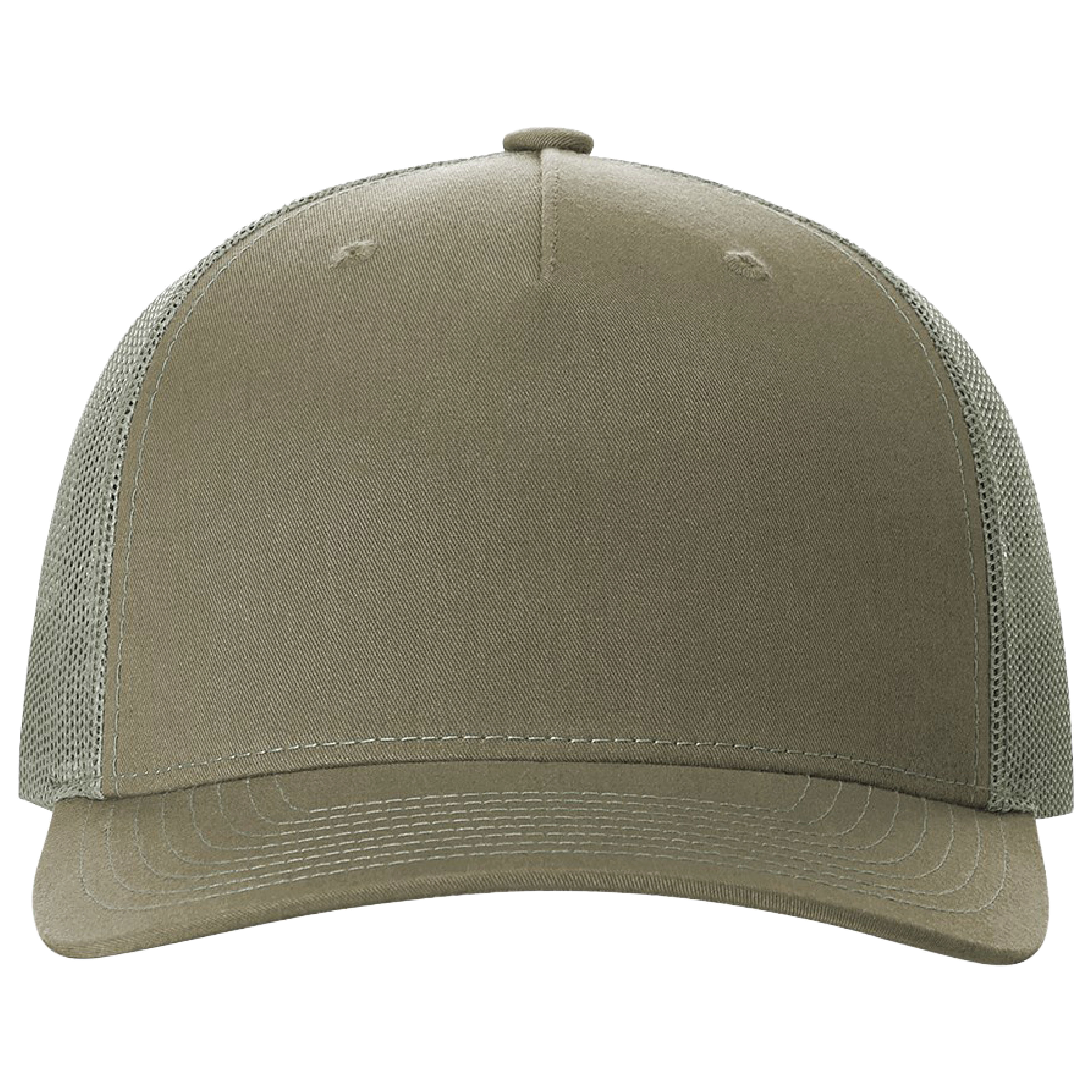 Richardson 112FP 5-Panel Snapback Trucker Hat w/Leatherette Adhesive Patches or Embroidery 83