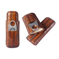 Portable Genuine Leather Cigar Case
