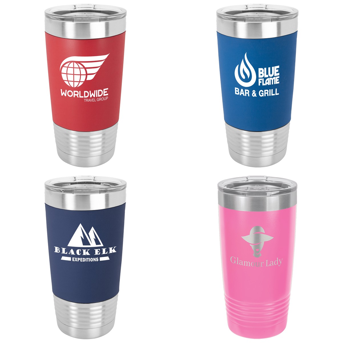 Polar Camel 20 oz Silicone Grip Tumbler with Standard Lid 1