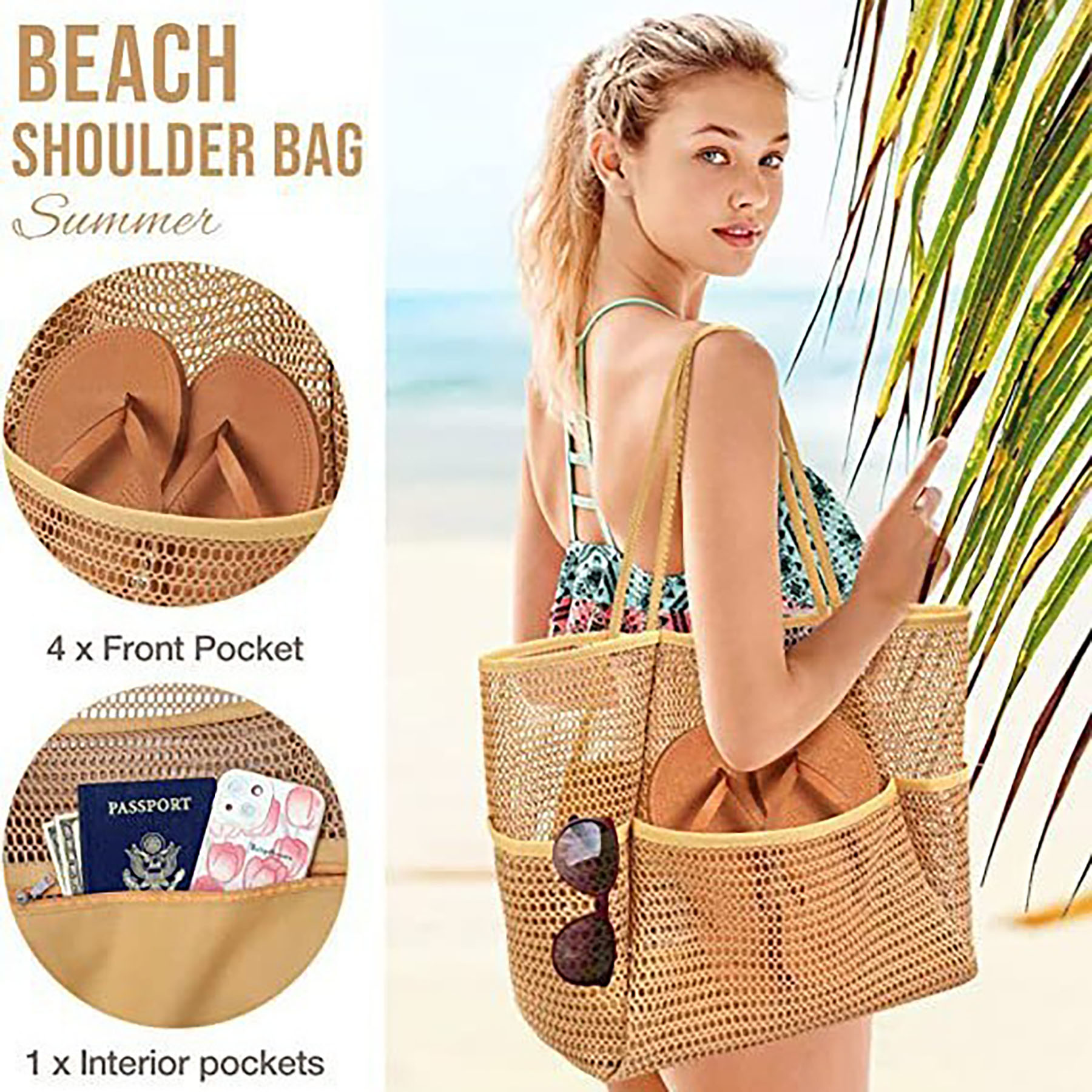 Beach Mesh Tote Bag 13