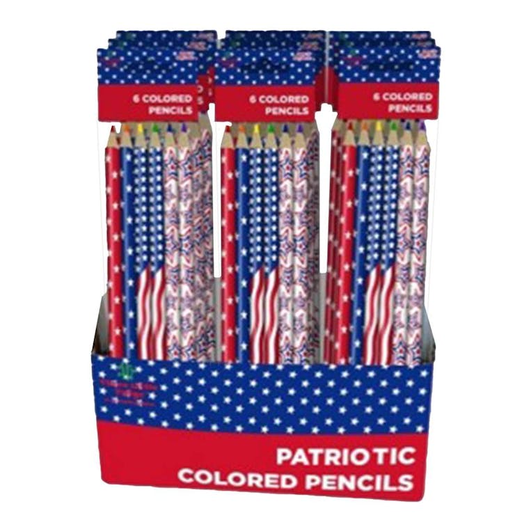Colored Pencils - Patriotic Foil Wrapped 6 Colors 3