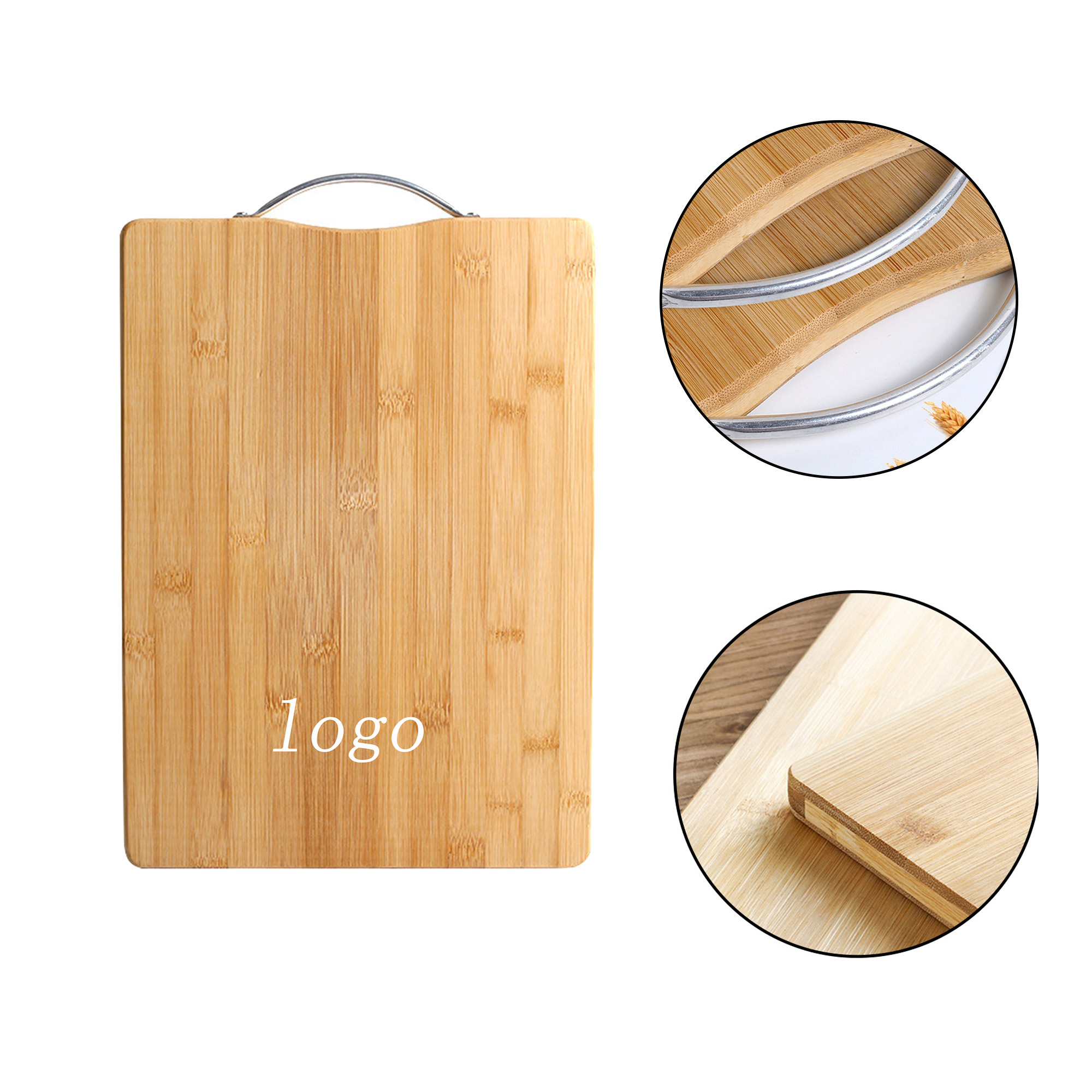 Handheld Double-Sided Bamboo Cutting Board For Home Use